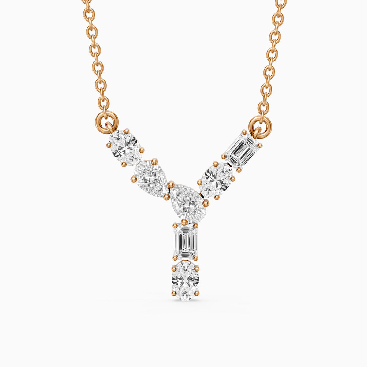 Noelia Multi Shape Lab Grown Diamond Initial Y Pendant