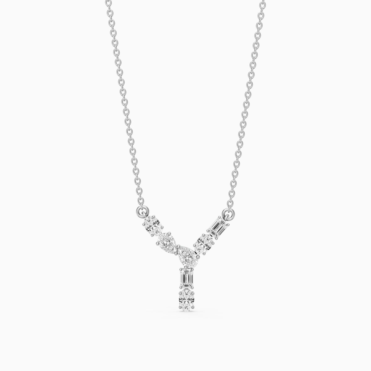 Noelia Multi Shape Lab Grown Diamond Initial Y Pendant