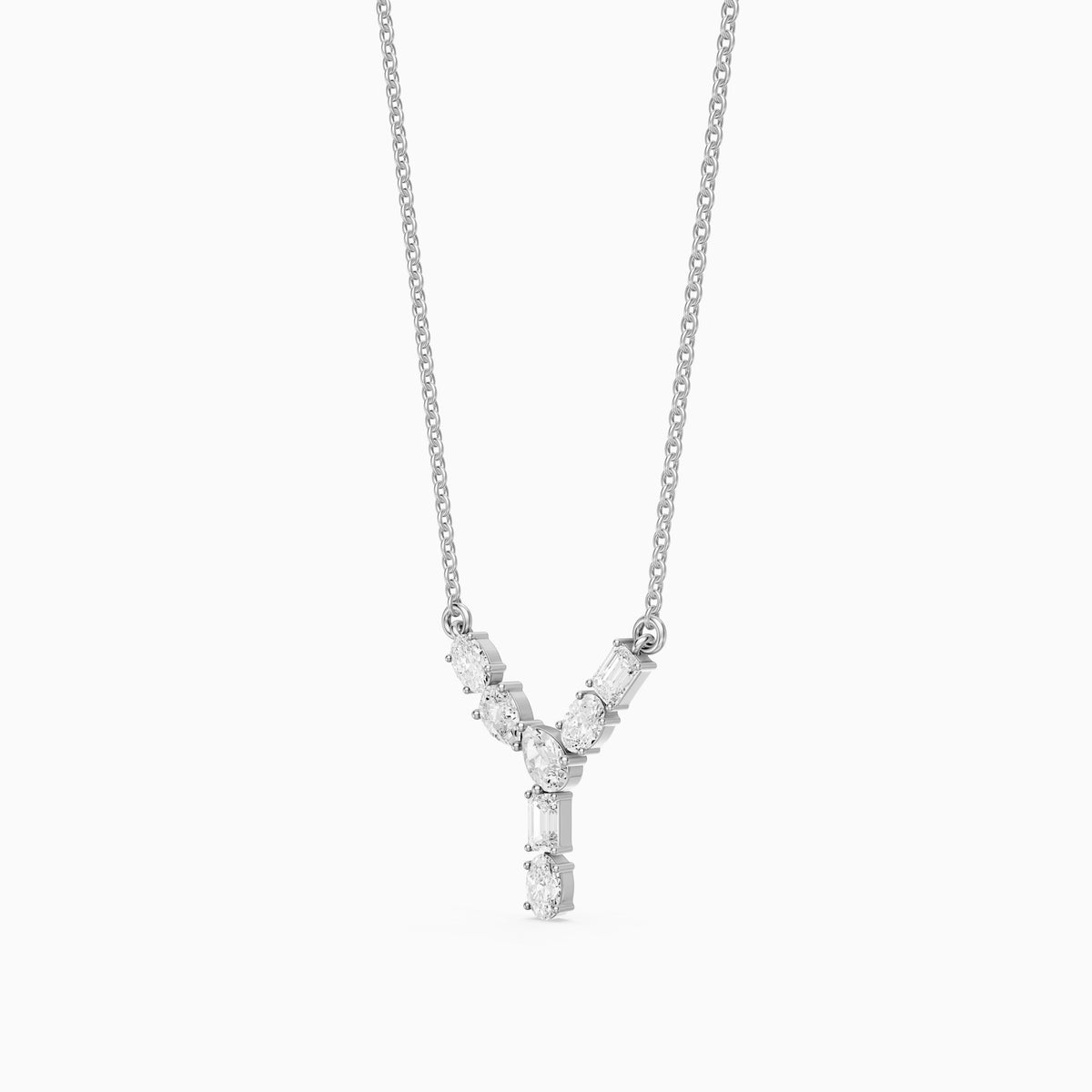 Noelia Multi Shape Lab Grown Diamond Initial Y Pendant