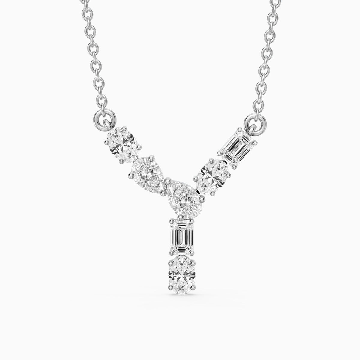 Noelia Multi Shape Lab Grown Diamond Initial Y Pendant