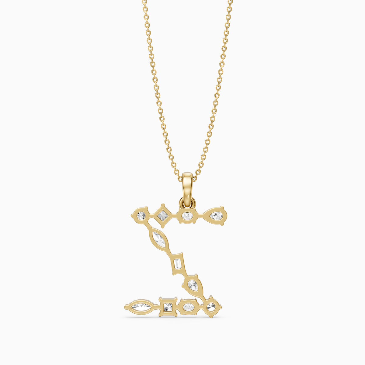 Floriane Multi Shape Lab Grown Diamond Initial Z Pendant