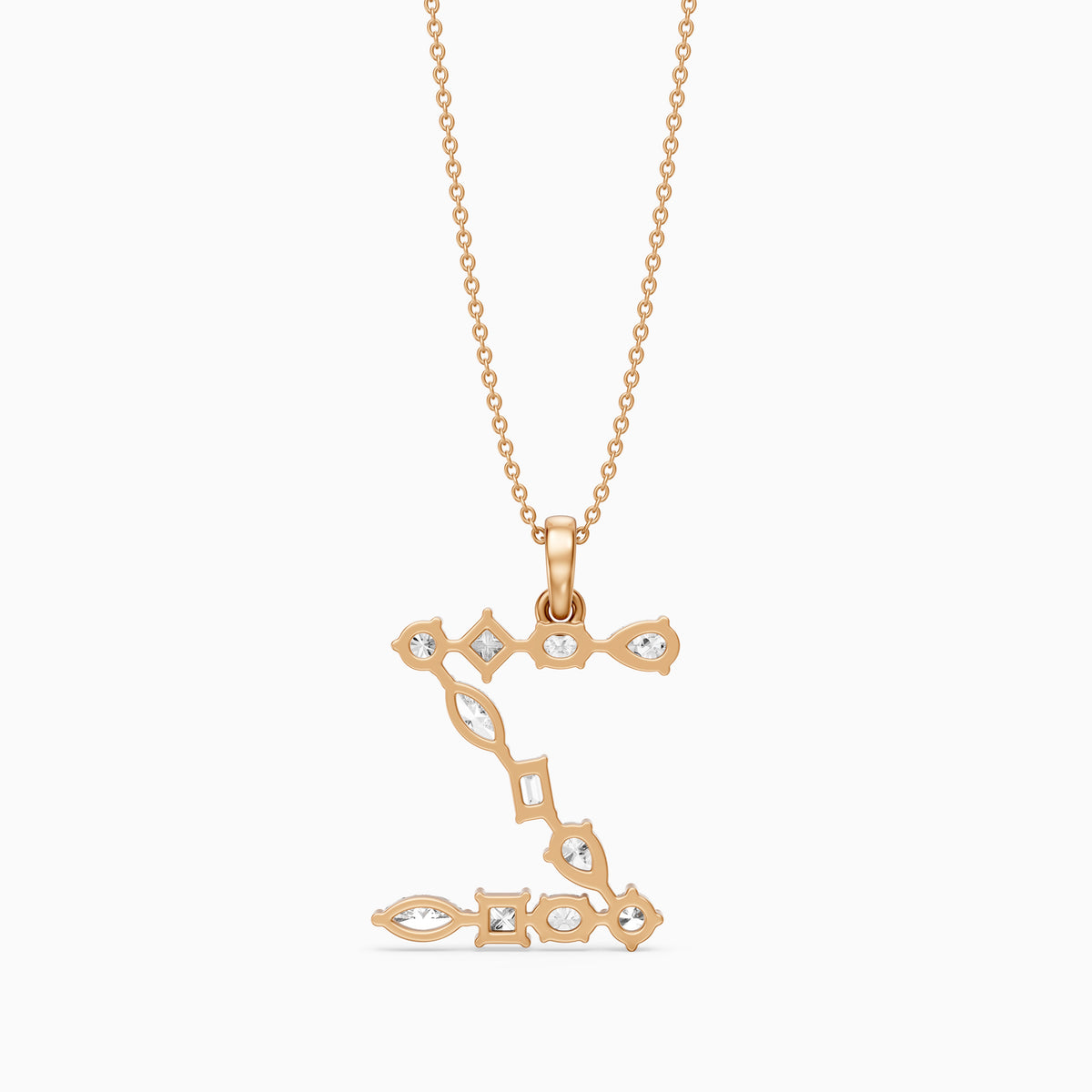 Floriane Multi Shape Lab Grown Diamond Initial Z Pendant