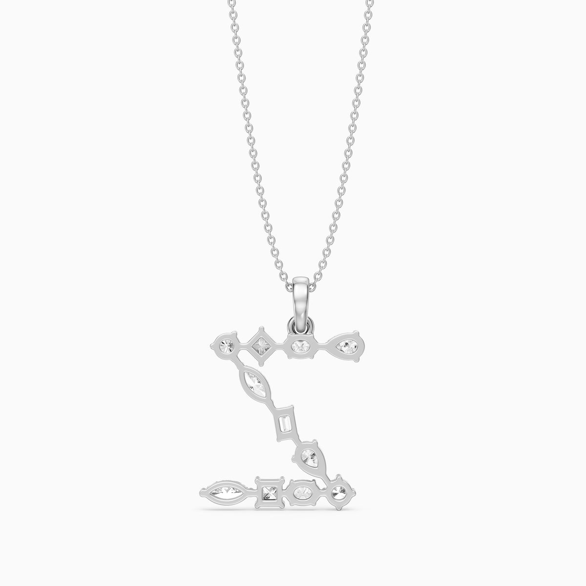 Floriane Multi Shape Lab Grown Diamond Initial Z Pendant