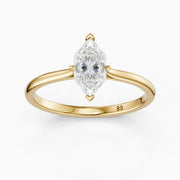 Mary Dutch Marquise Solitaire Moissanite Diamond Ring