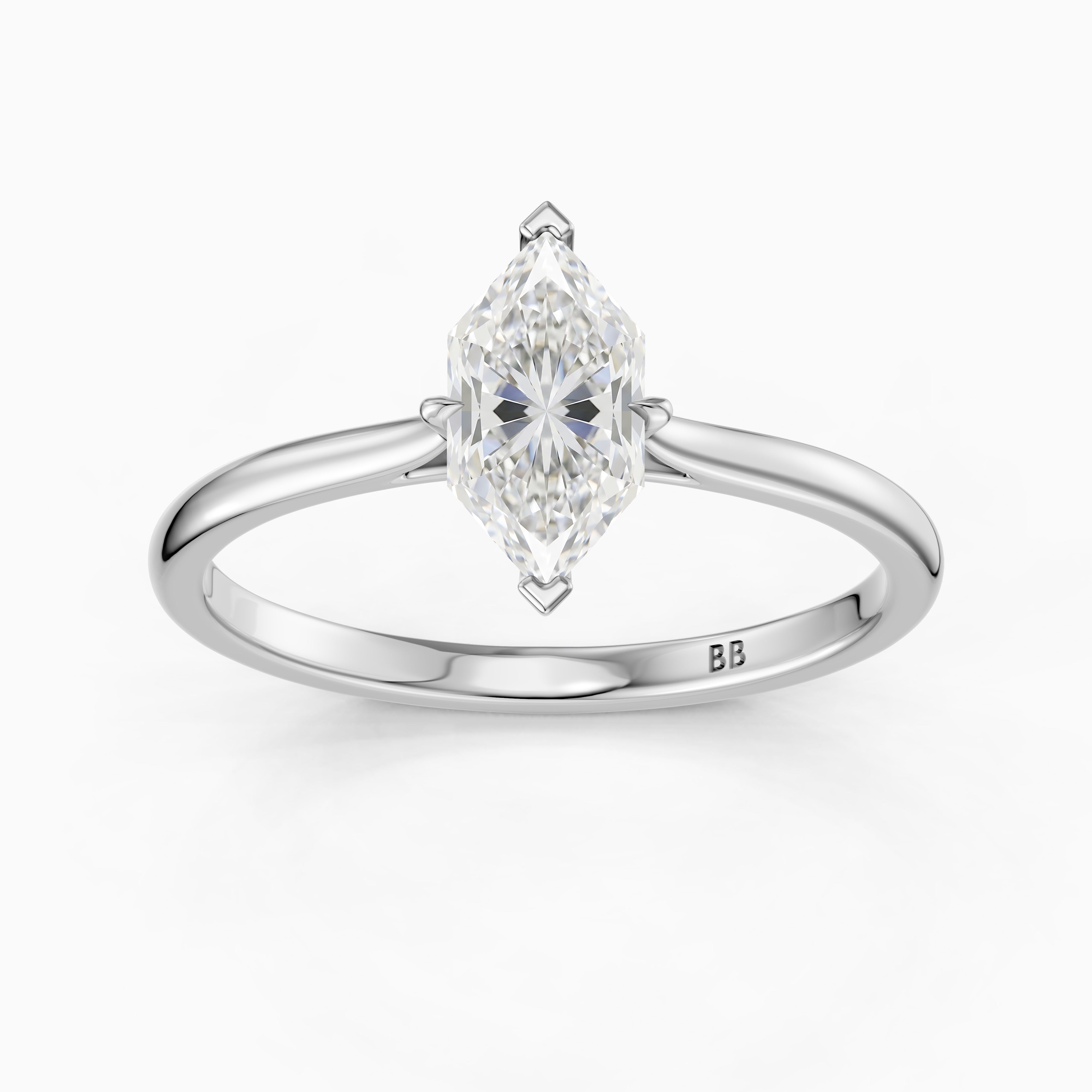 Mary Dutch Marquise Solitaire Moissanite Diamond Ring