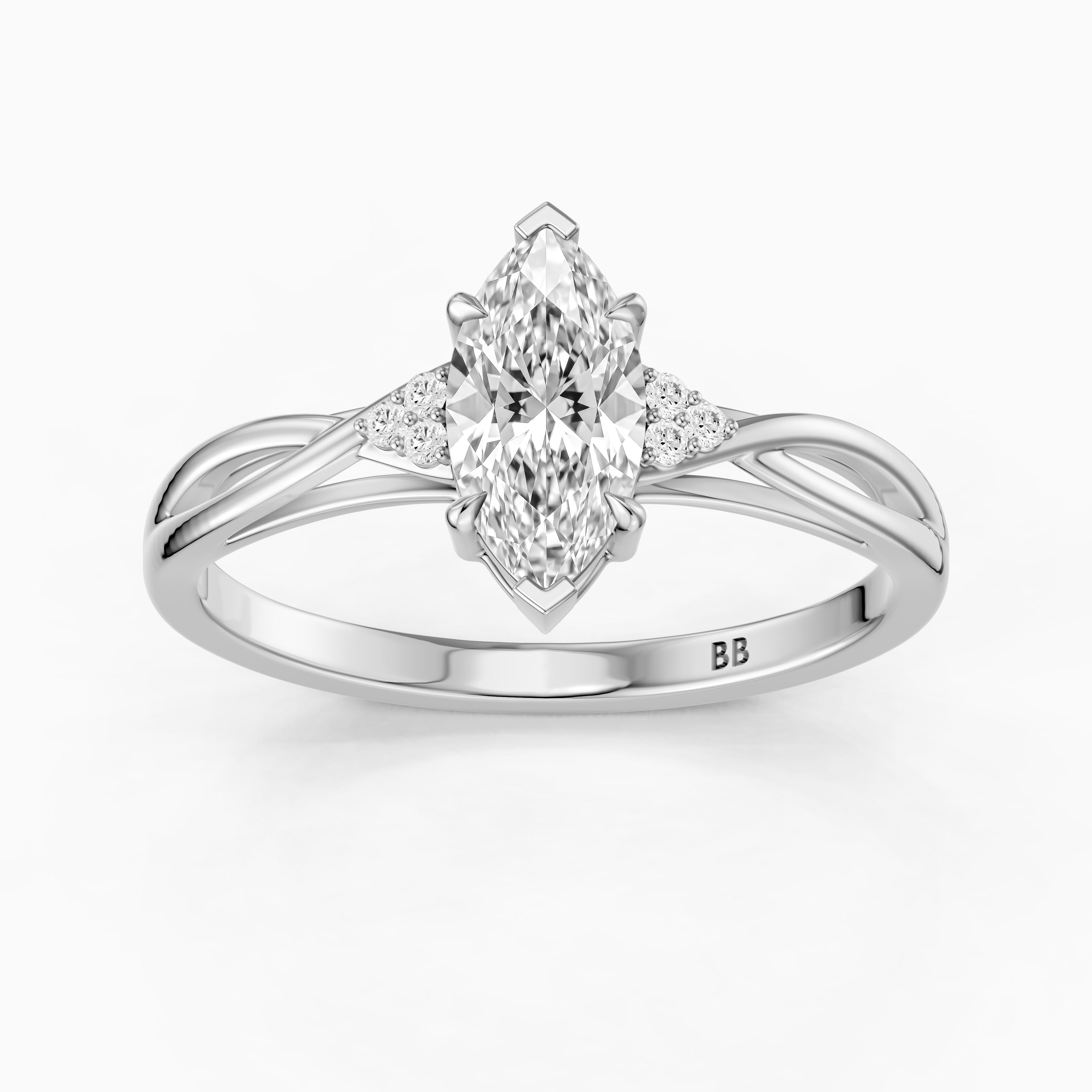 Lia Marquise Cut Twisted Band Lab Grown Diamond Ring
