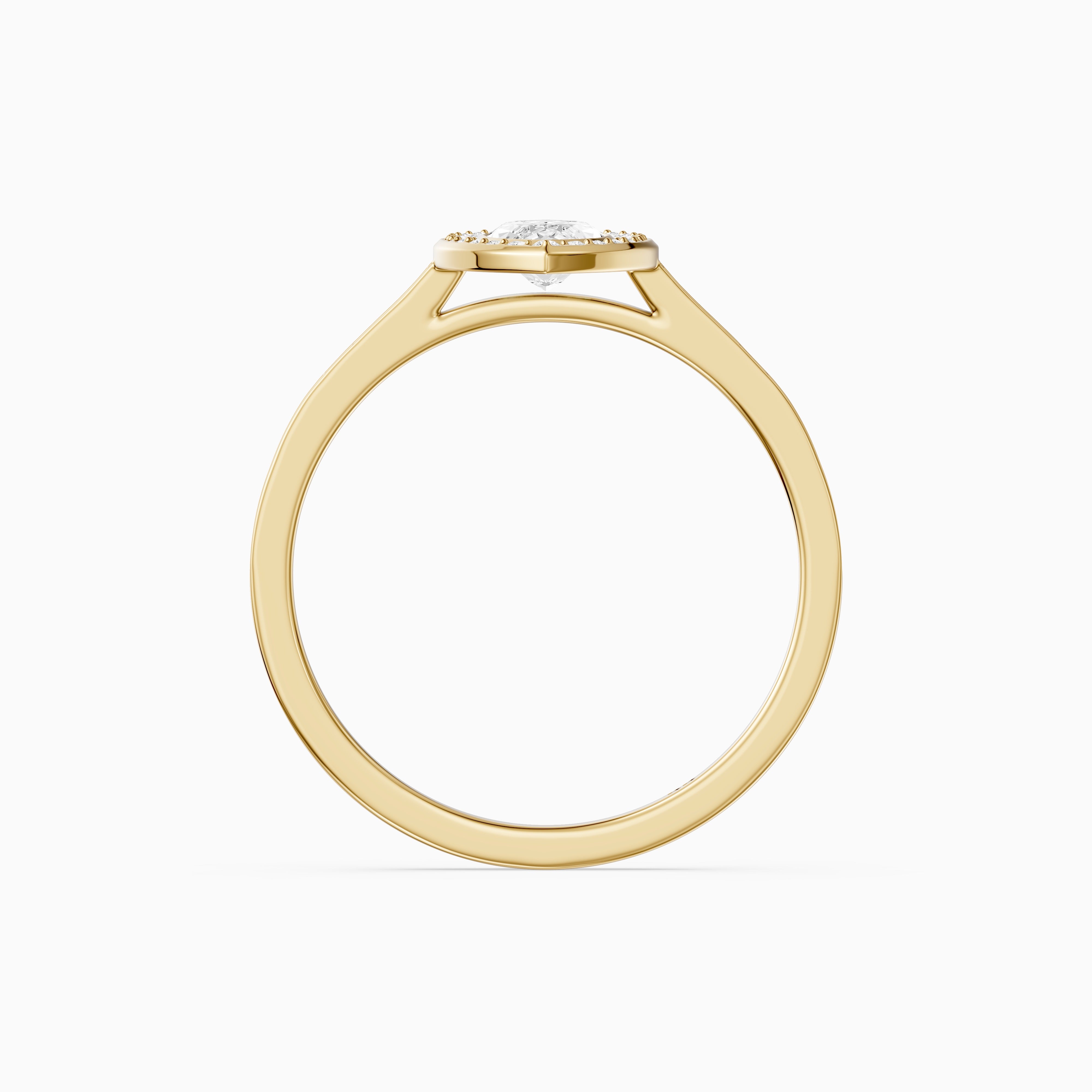 Celeste Marquise Lab Grown Diamond Ring with Bezel Inspired Halo Setting