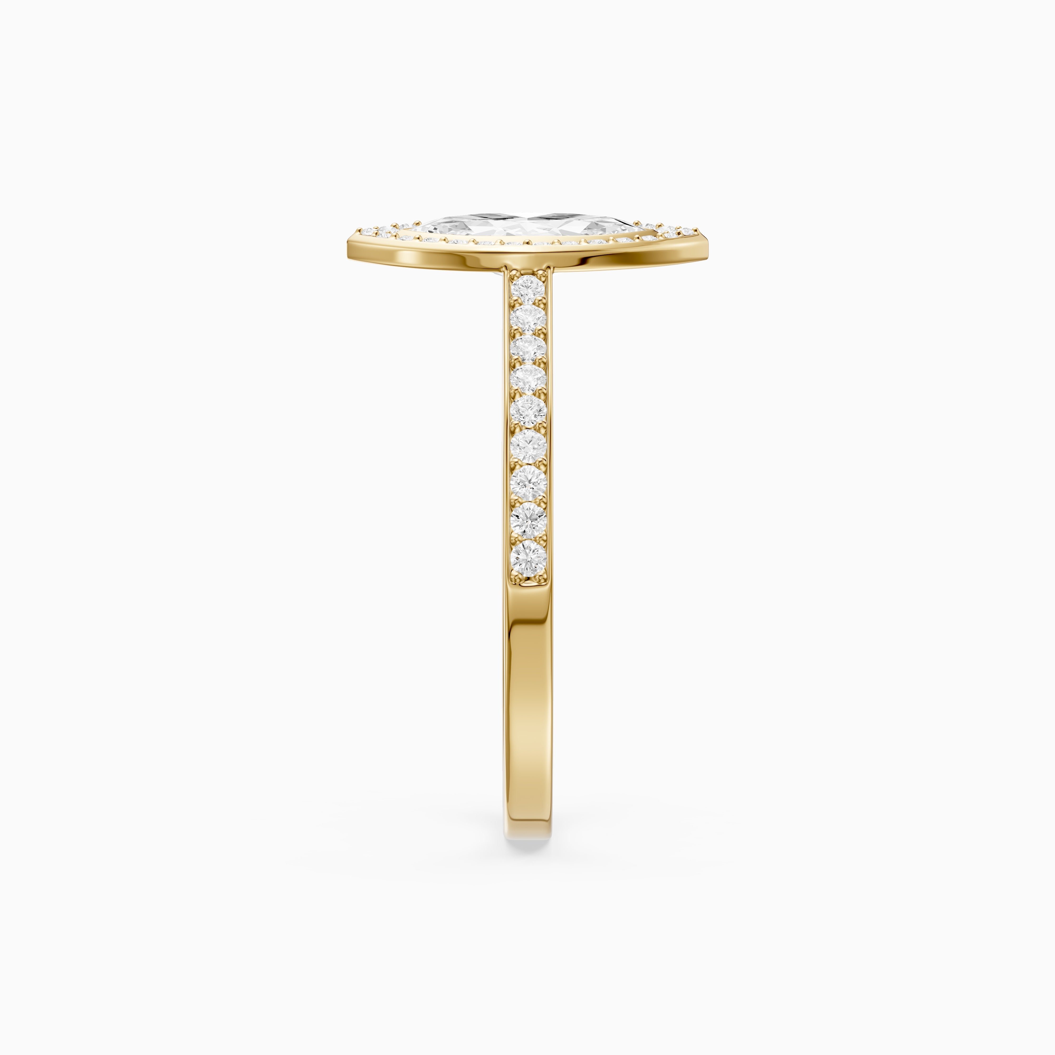 Celeste Marquise Lab Grown Diamond Ring with Bezel Inspired Halo Setting