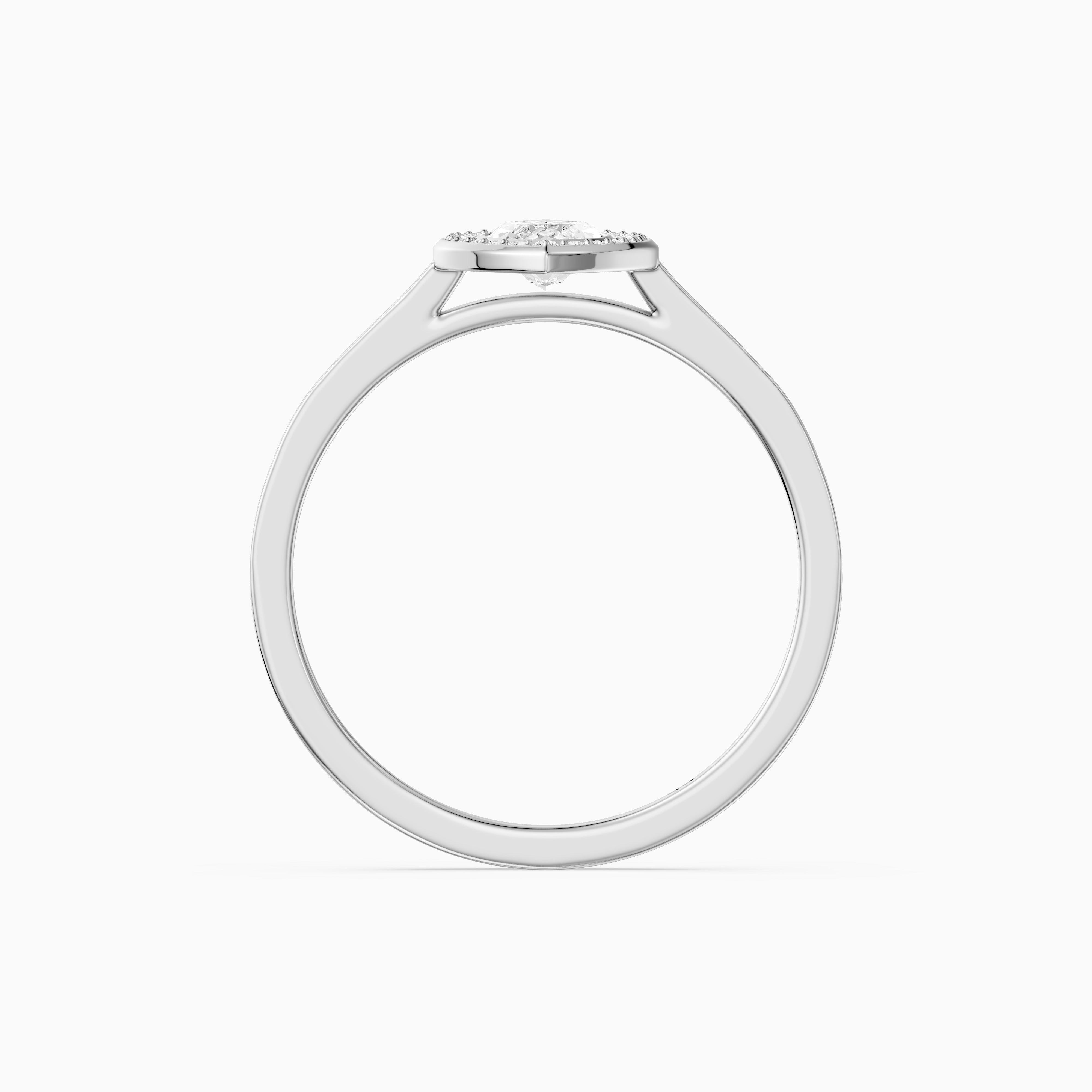 Celeste Marquise Lab Grown Diamond Ring with Bezel Inspired Halo Setting