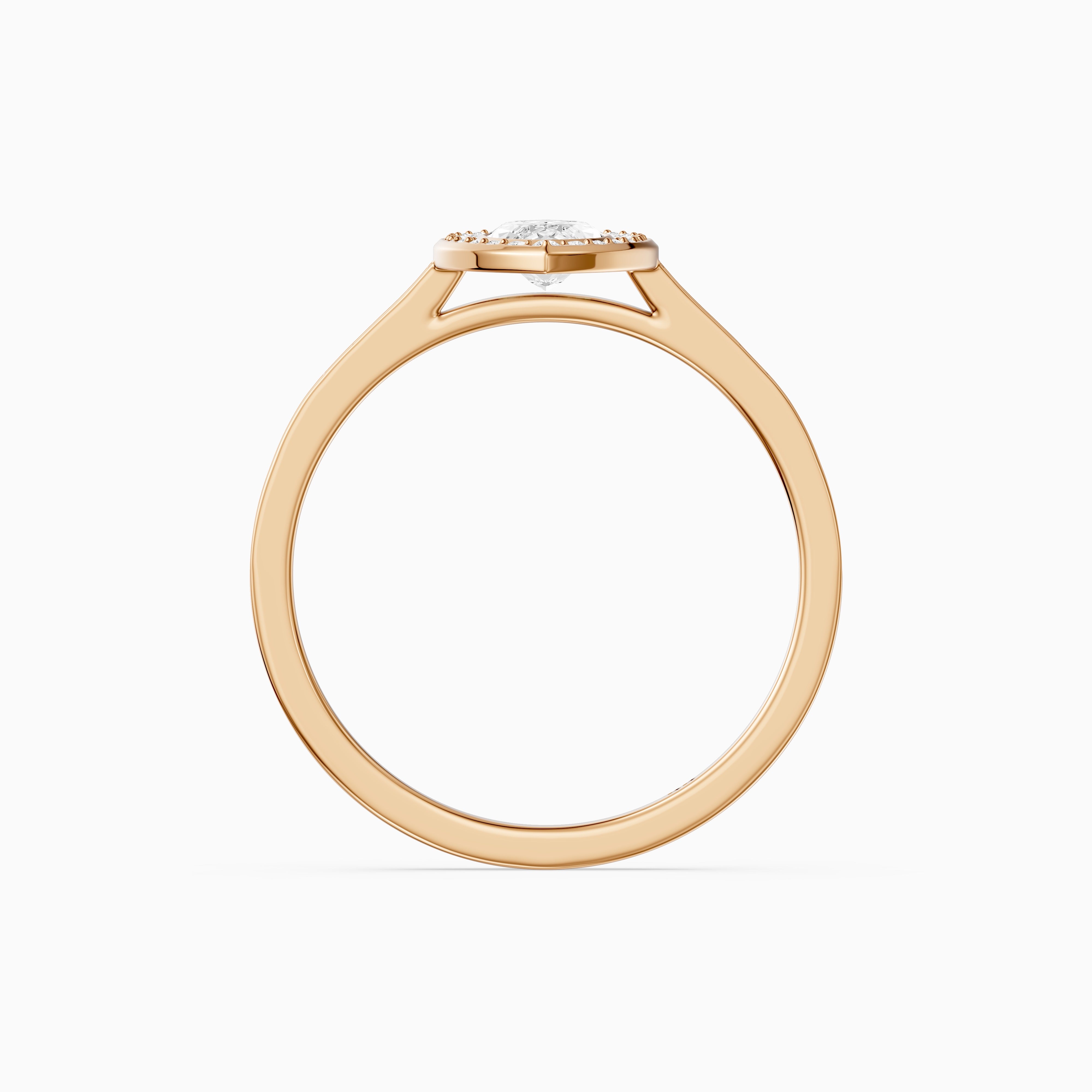 Celeste Marquise Lab Grown Diamond Ring with Bezel Inspired Halo Setting