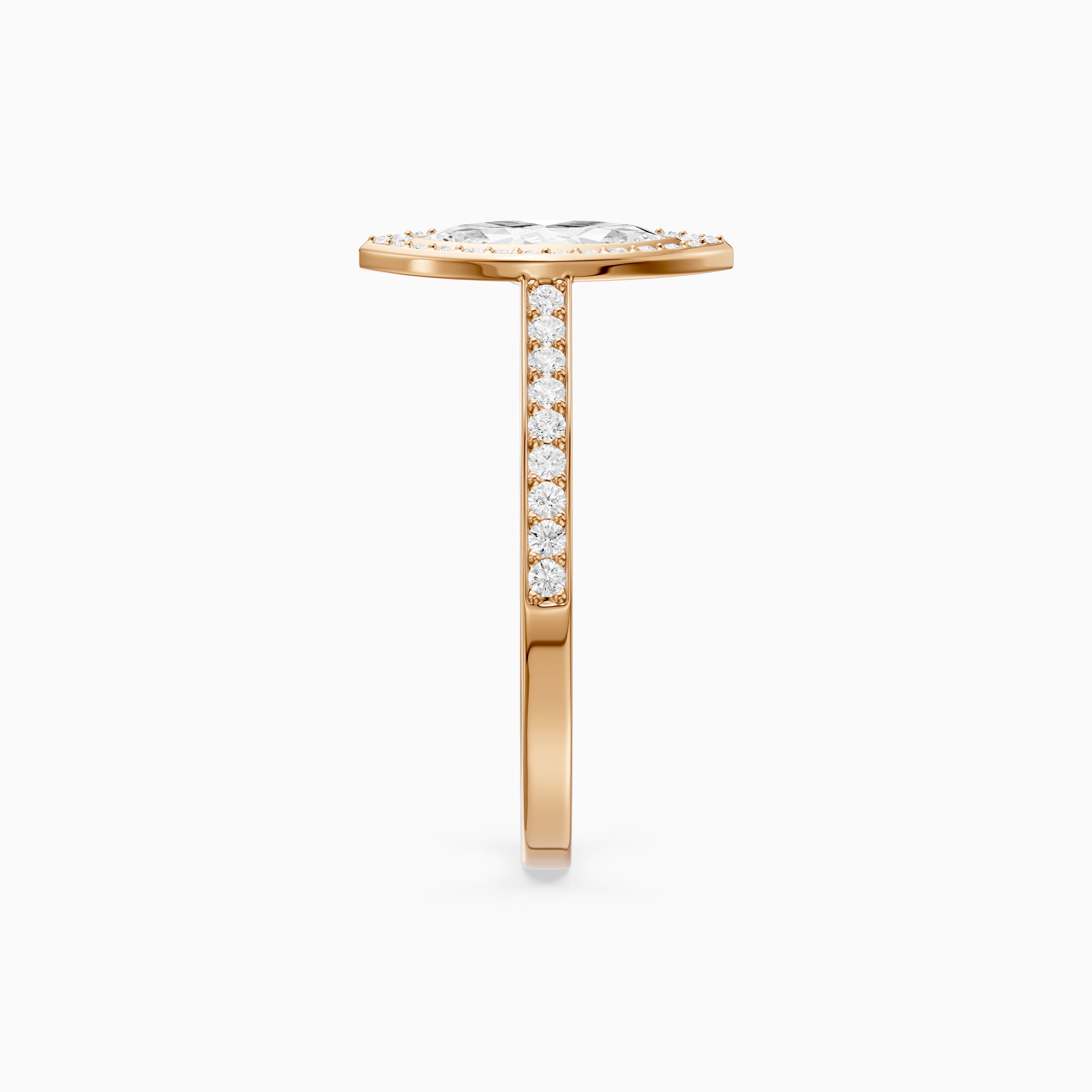 Celeste Marquise Lab Grown Diamond Ring with Bezel Inspired Halo Setting