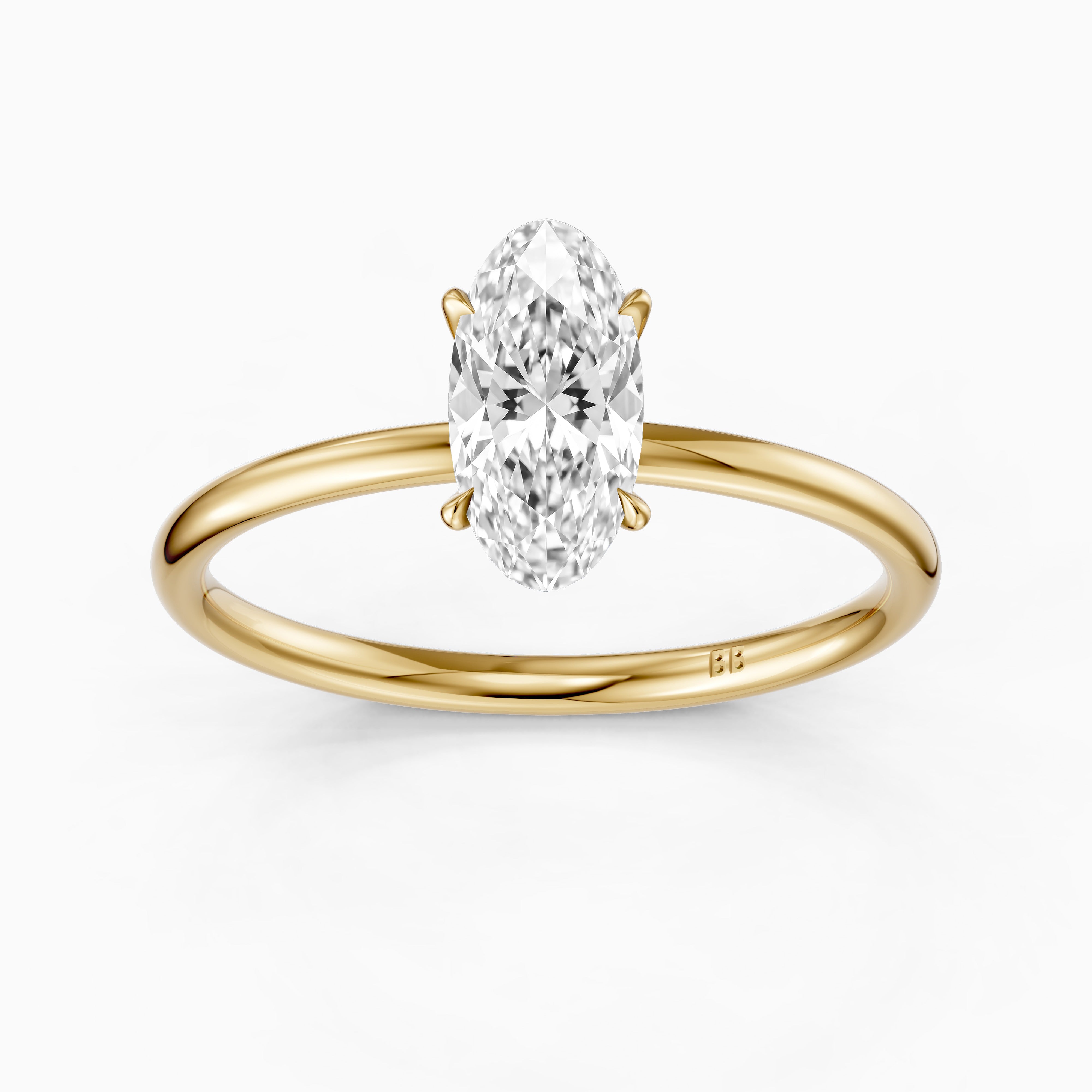 Valerie Moval Cut Solitaire Moissanite Diamond Engagement Ring