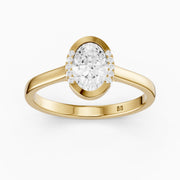 Lucy Oval Lab Grown Diamond Semi Bezel Hidden Halo Ring