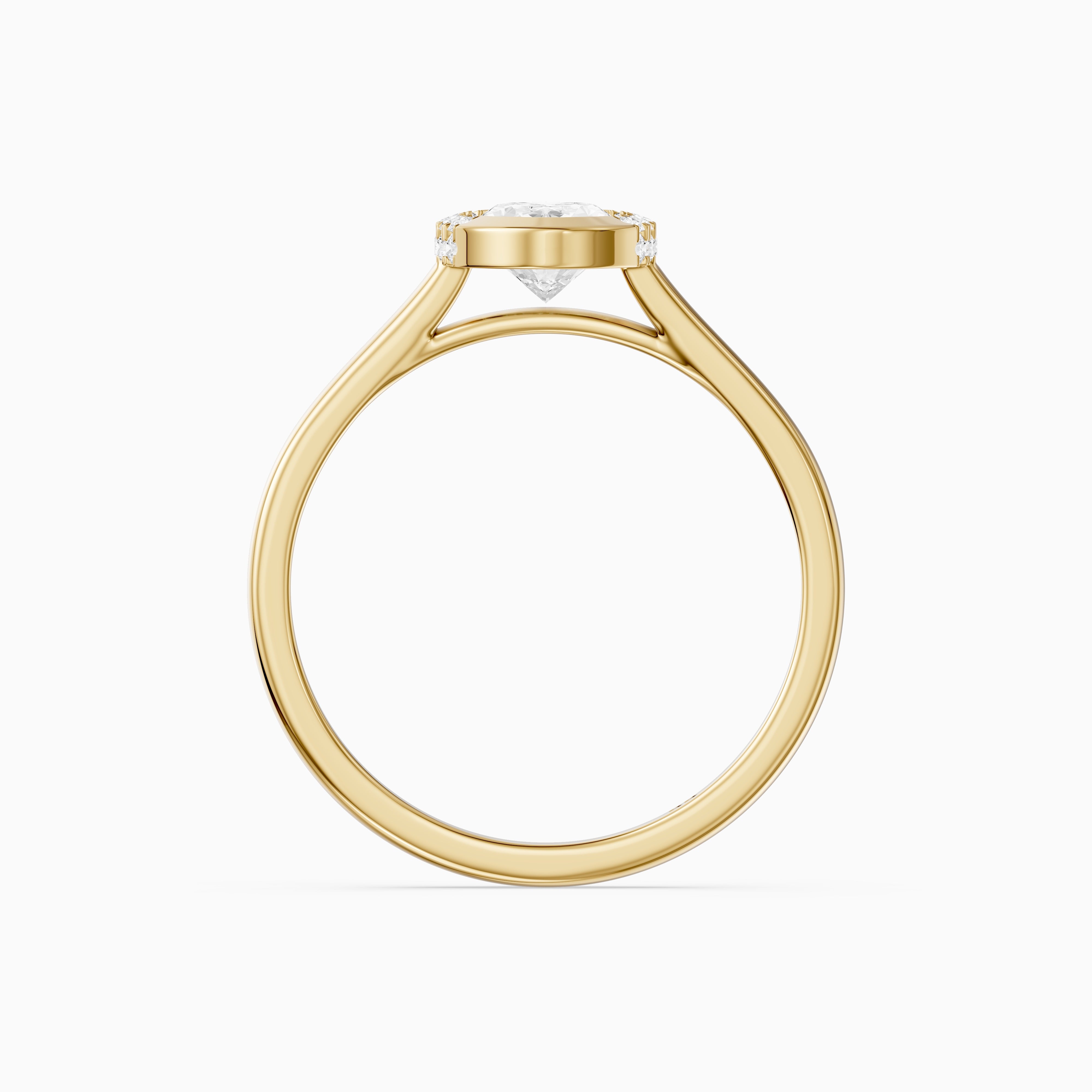 Lucy Oval Shape Moissanite Diamond Semi Bezel Halo Ring