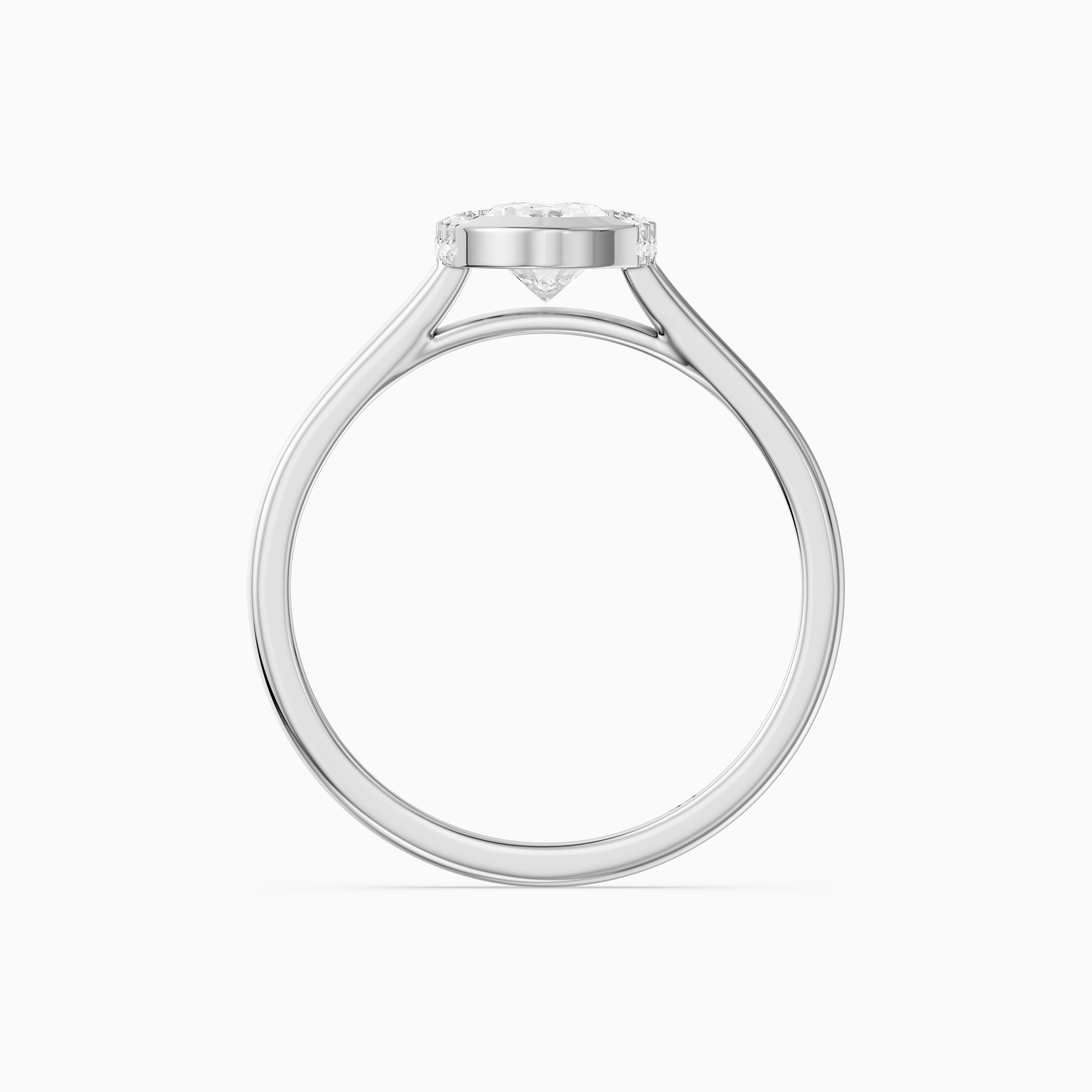 Lucy Oval Shape Moissanite Diamond Semi Bezel Halo Ring