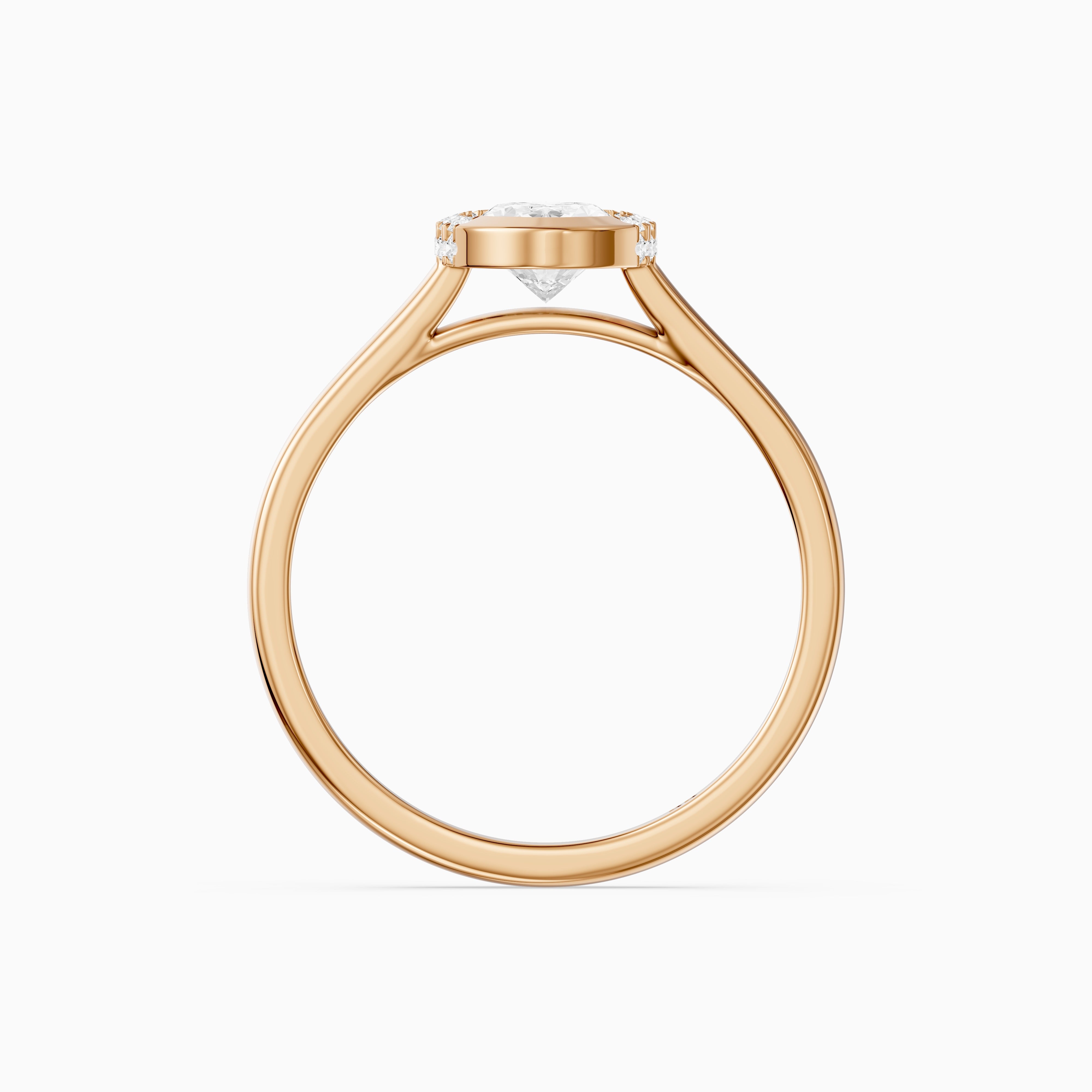 Lucy Oval Shape Moissanite Diamond Semi Bezel Halo Ring