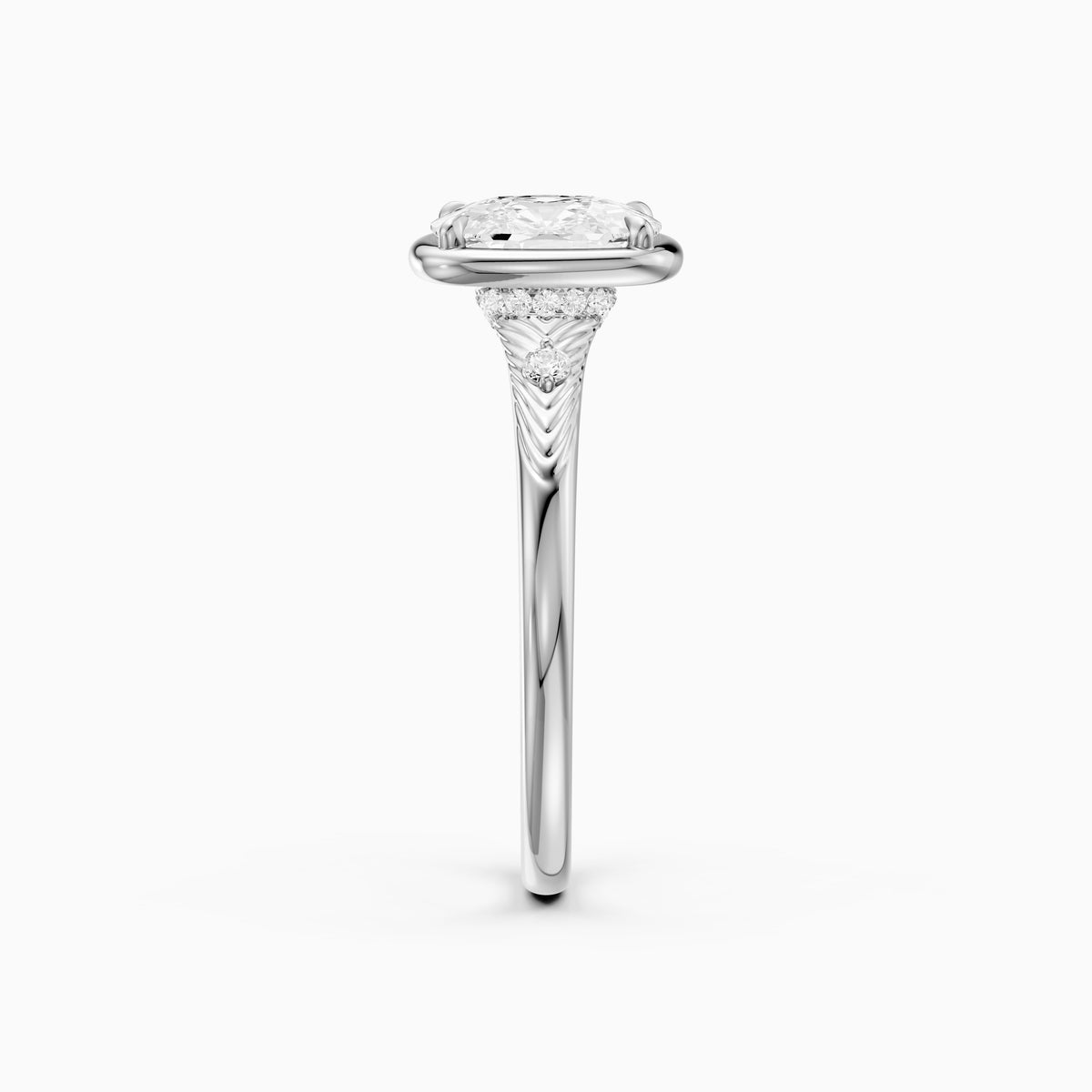 Emersyn Vintage Inspired Elongated Cushion Cut Bezel Prong Set Lab Grown Diamond Ring