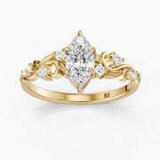Lennon Marquise Cut Nature Inspired Lab Grown Diamond Ring