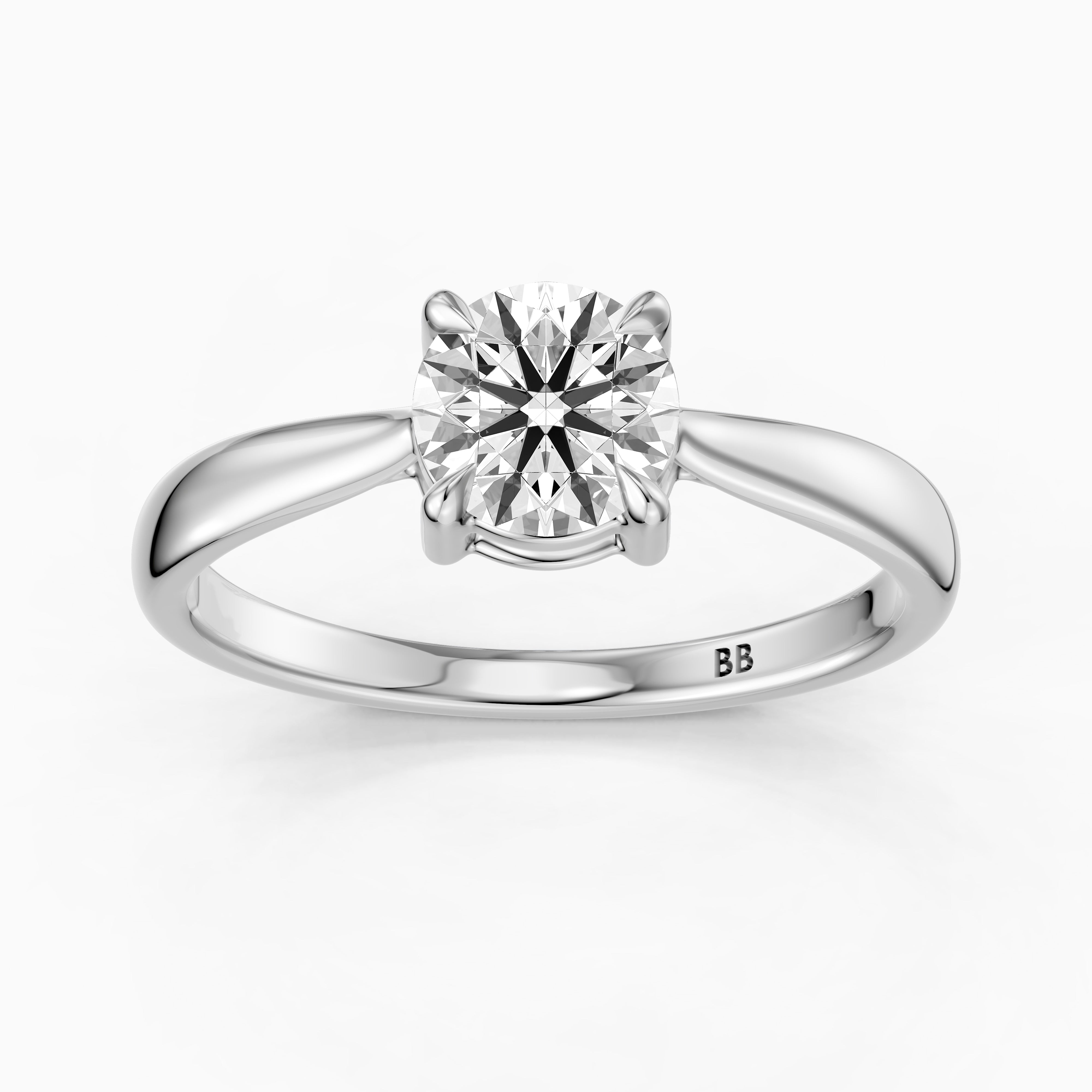 Peyton Round Cut Solitaire Moissanite Diamond Engagement Ring