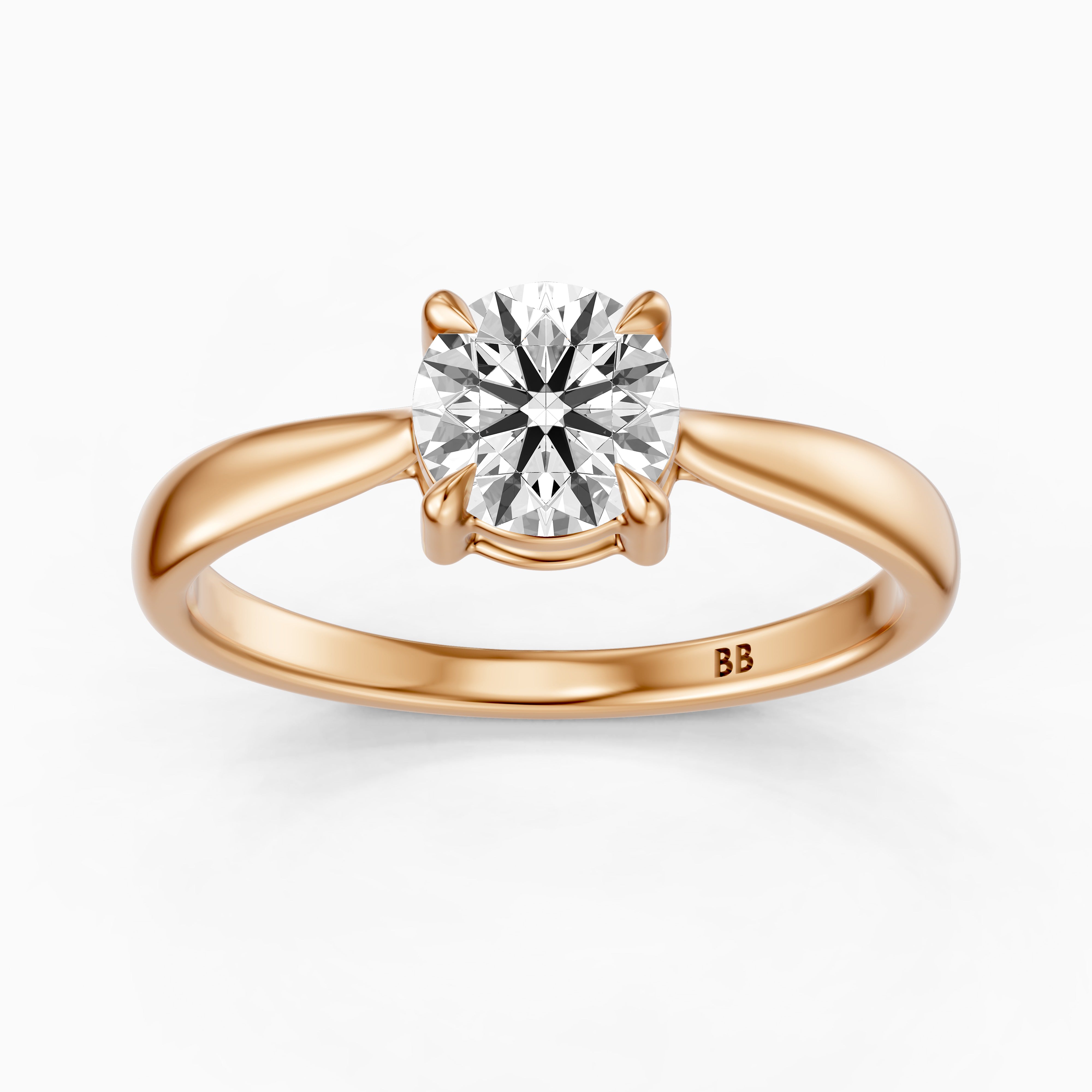 Peyton Round Cut Solitaire Moissanite Diamond Engagement Ring