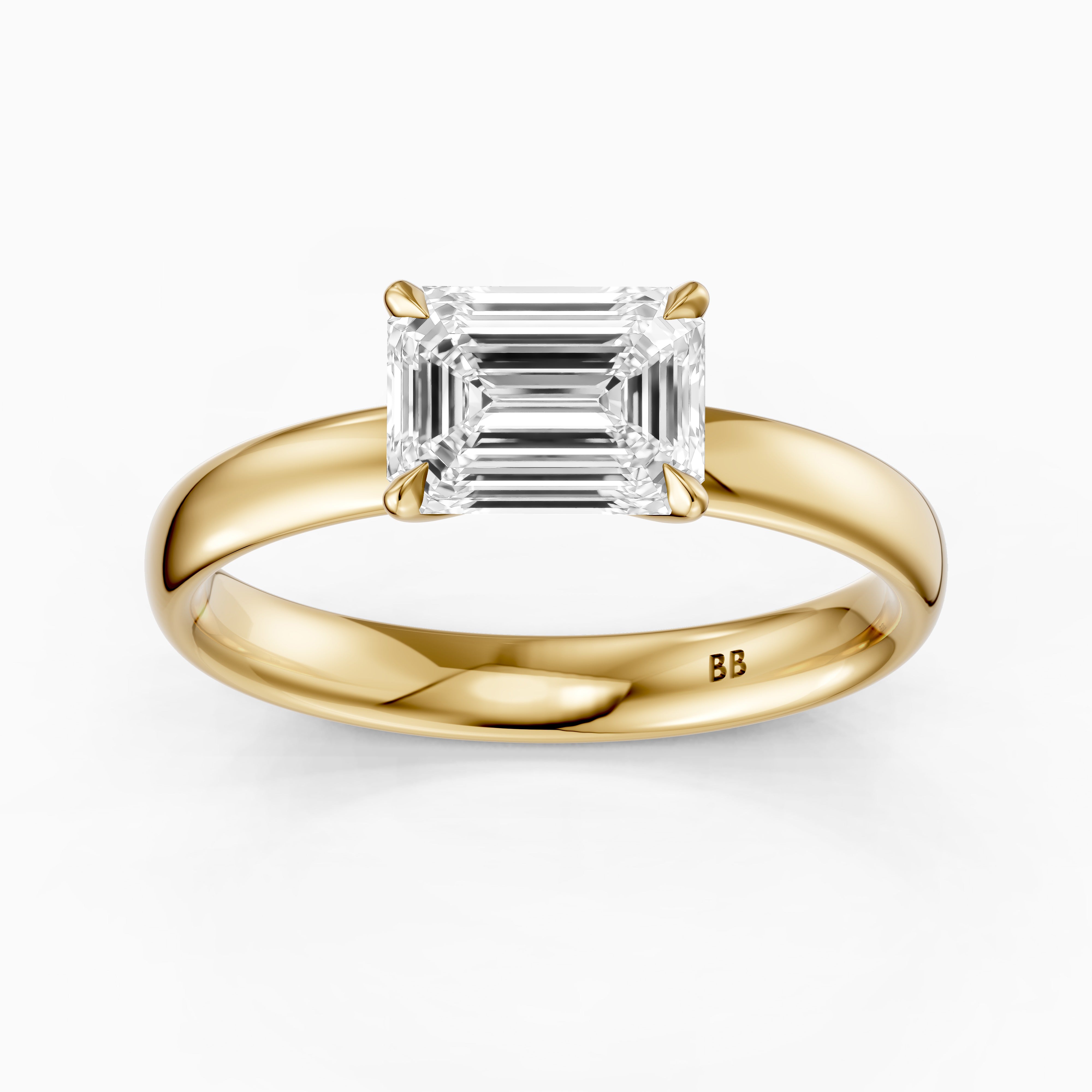 Blakely Emerald Cut East West Solitaire Lab Grown Diamond Ring