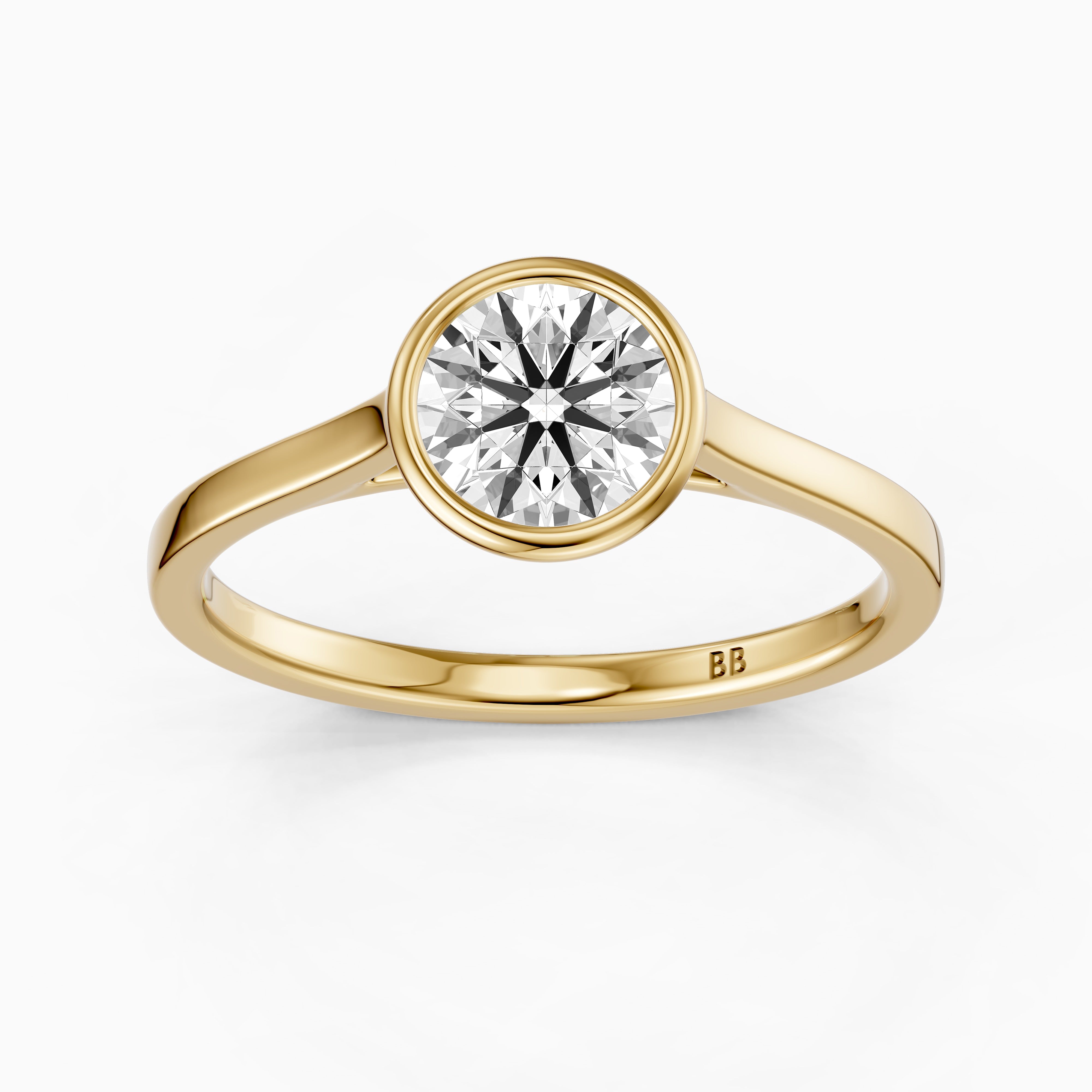 Piper Round Solitaire Bezel Set Lab Grown Diamond Ring