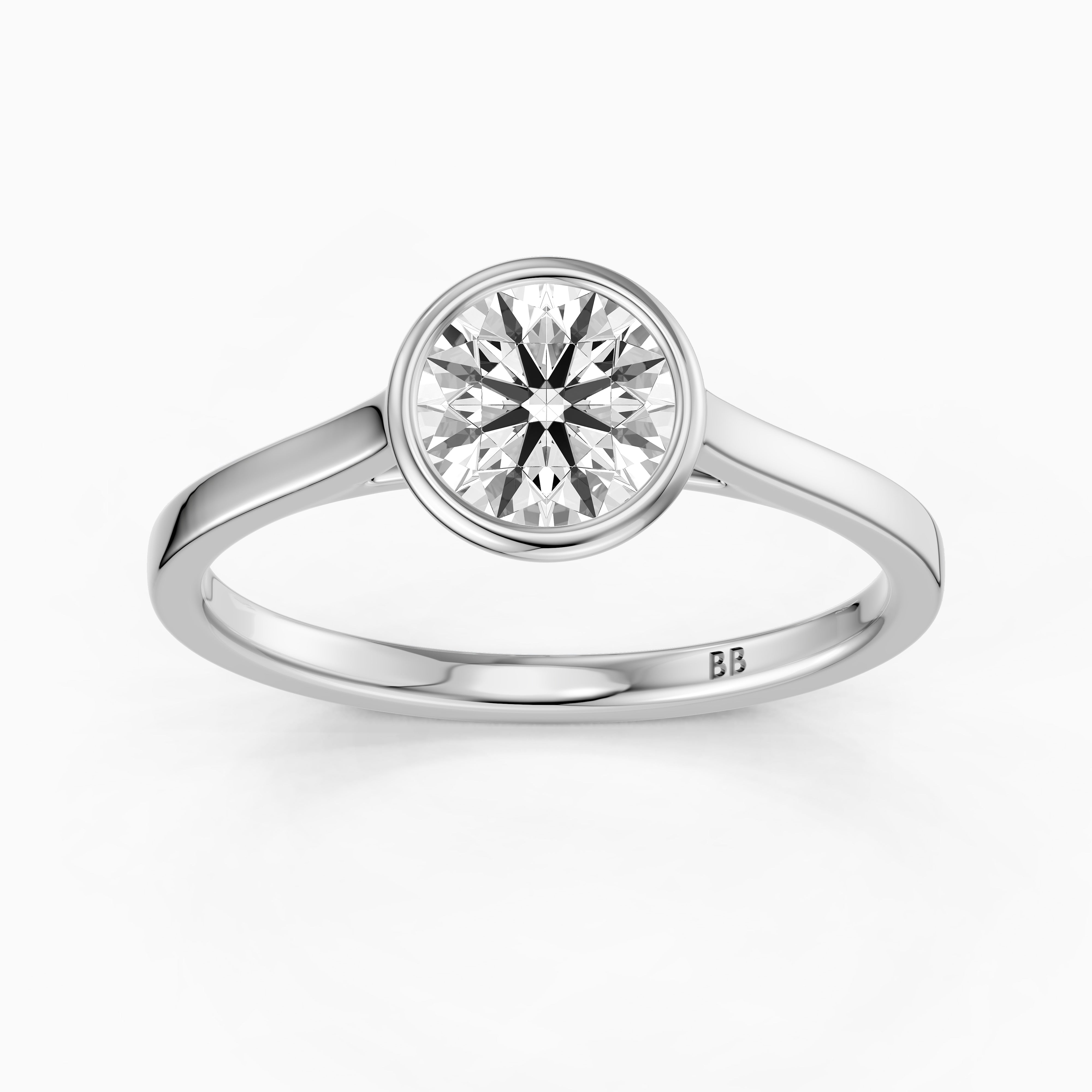 Piper Round Solitaire Bezel Set Lab Grown Diamond Ring