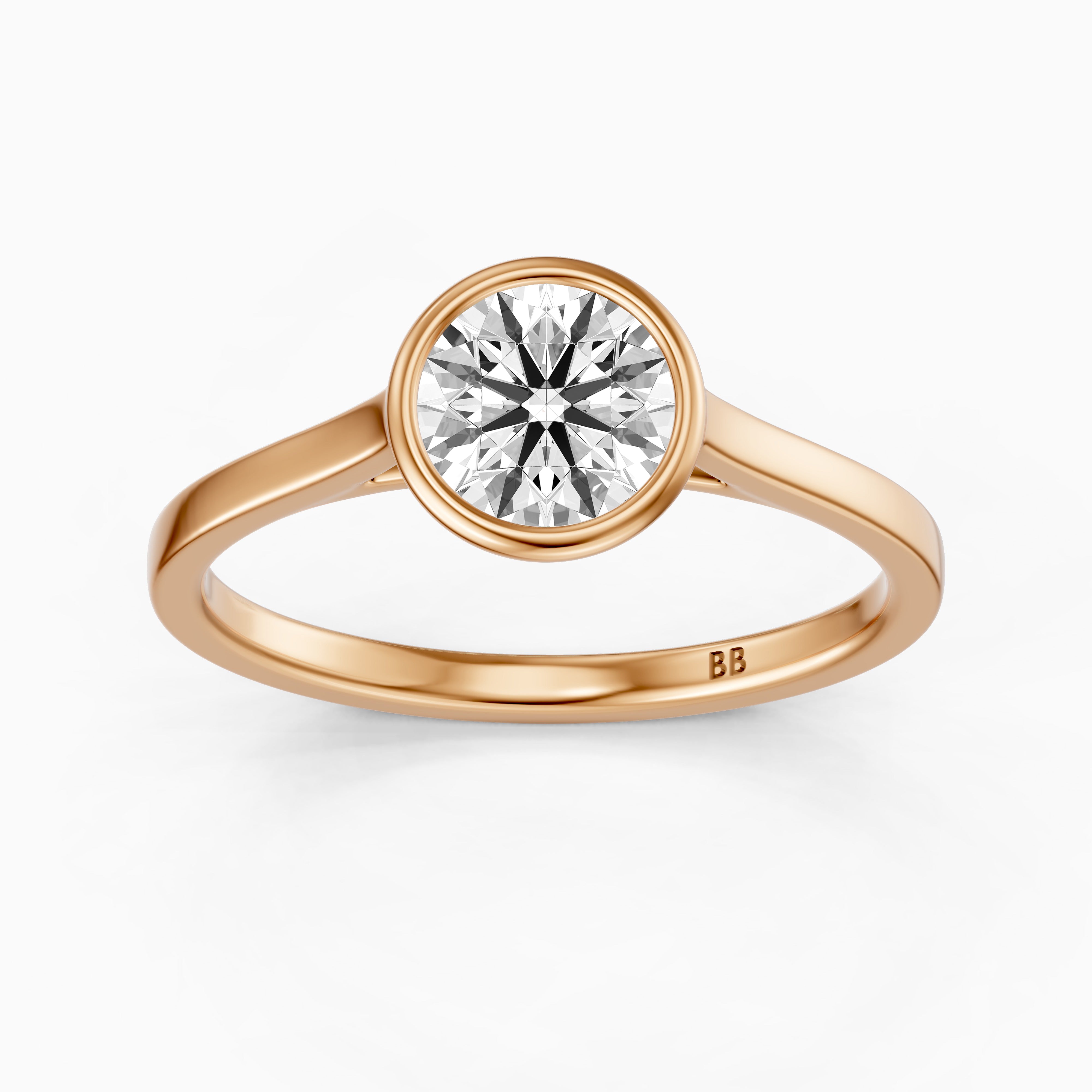 Piper Round Solitaire Bezel Set Lab Grown Diamond Ring