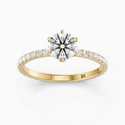 Arya 6 Prong Tulip Setting Round Cut Lab Grown Diamond Ring