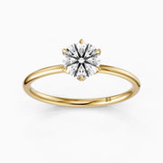 Ruth 6 Prong Tulip Setting Round Solitaire Moissanite Diamond Ring