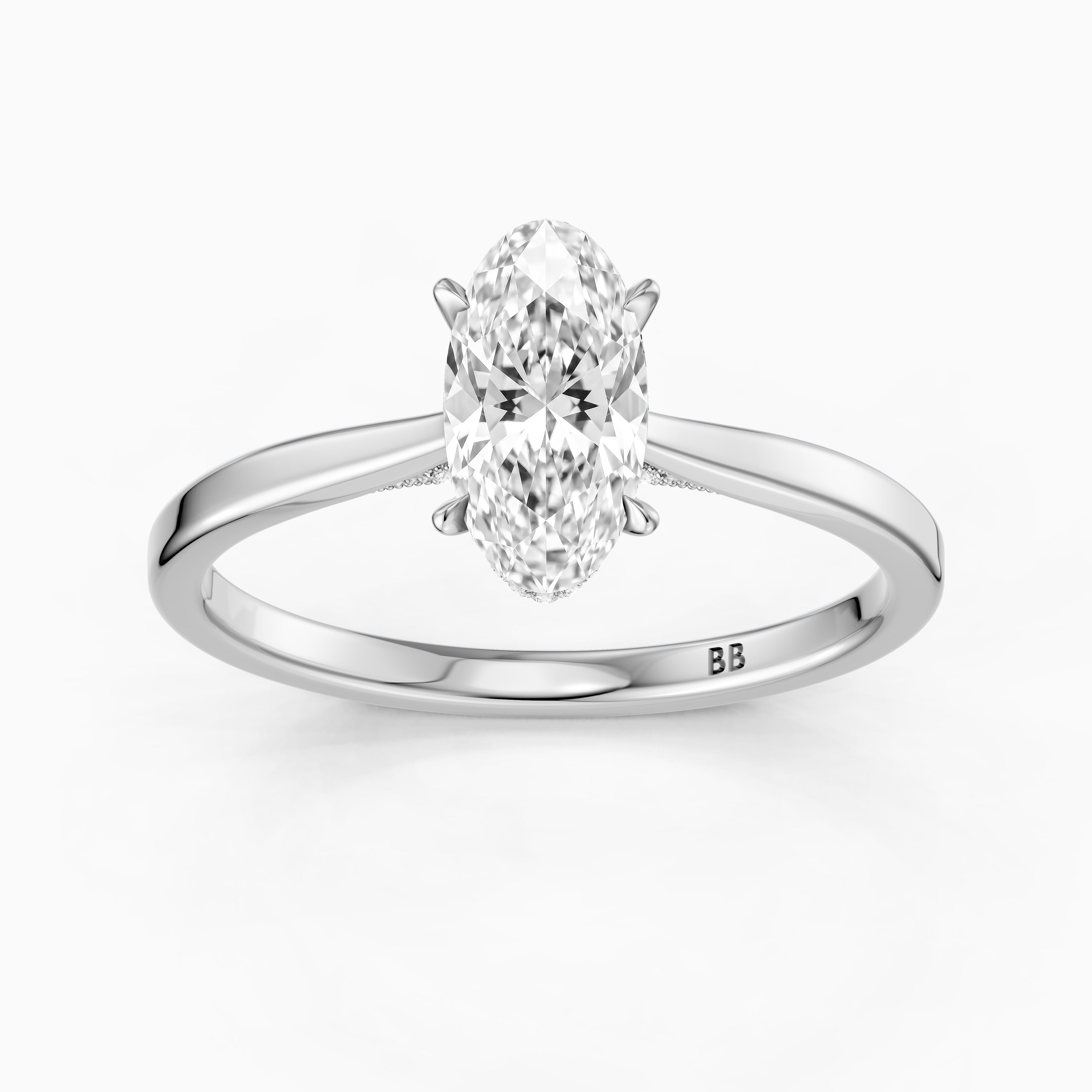 Julia Moval Hidden Halo Moissanite Diamond Ring with Cathedral Setting