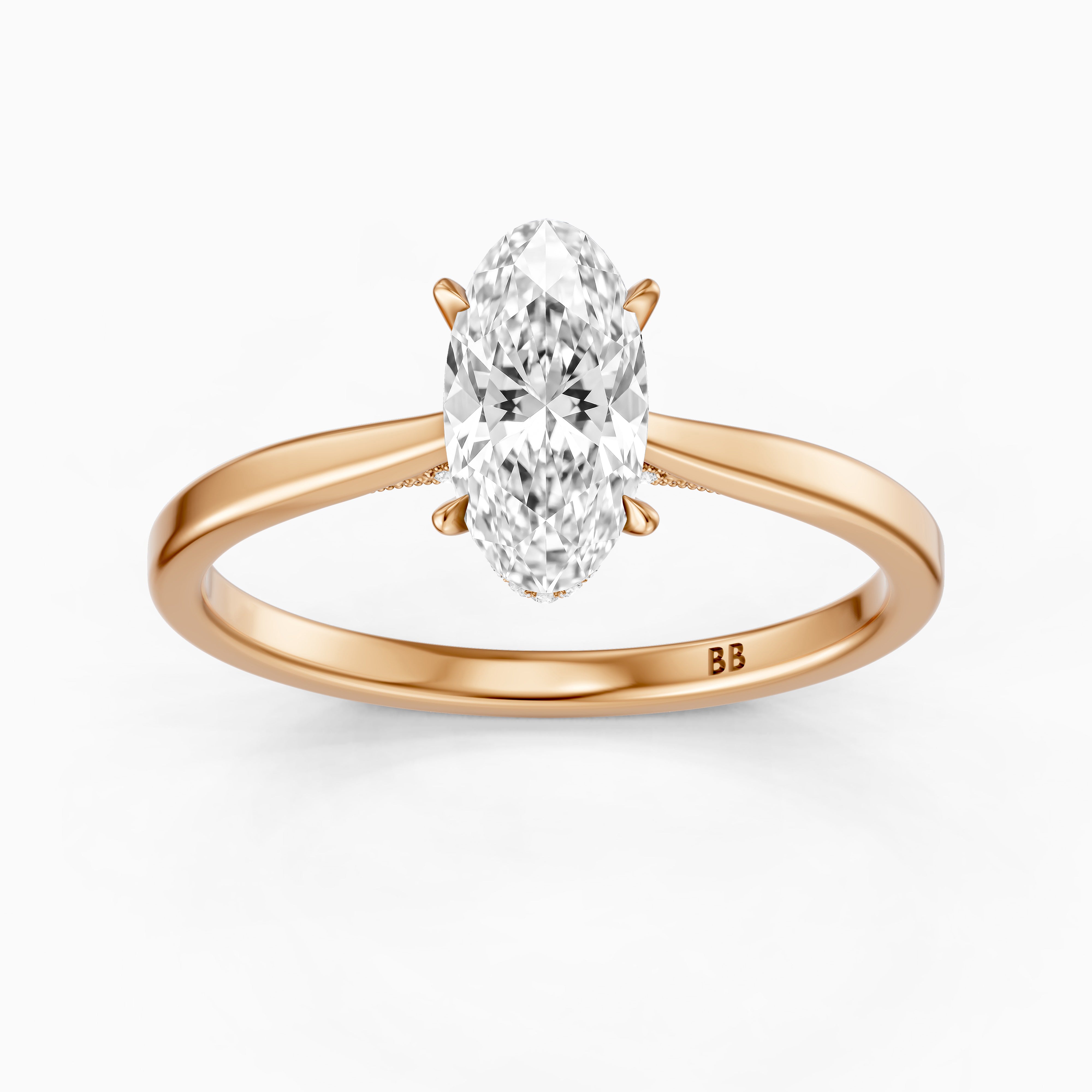Julia Moval Hidden Halo Lab Grown Diamond Ring with Cathedral Setting
