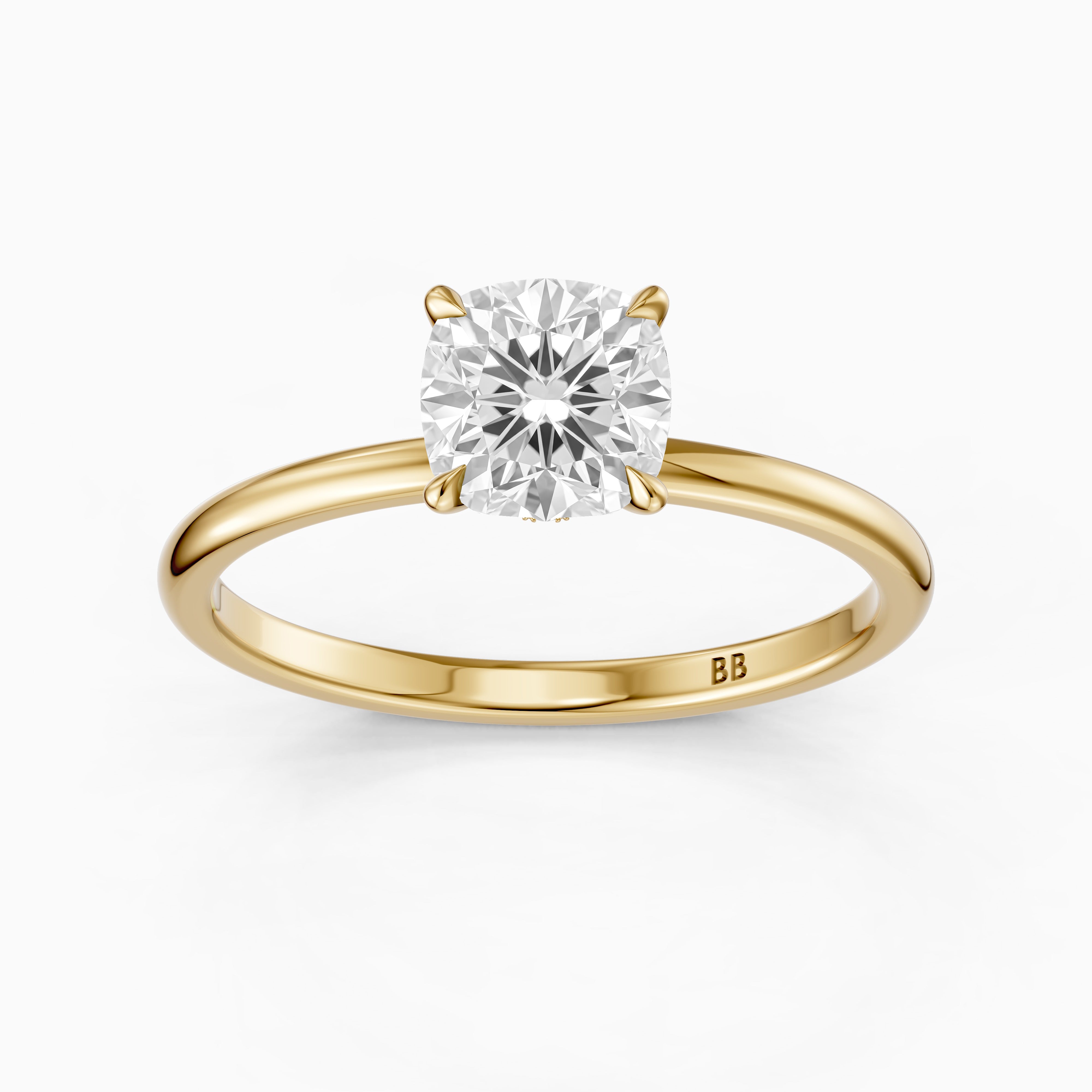 Kerry Cushion Hidden Halo Lab Grown Diamond Engagement Ring