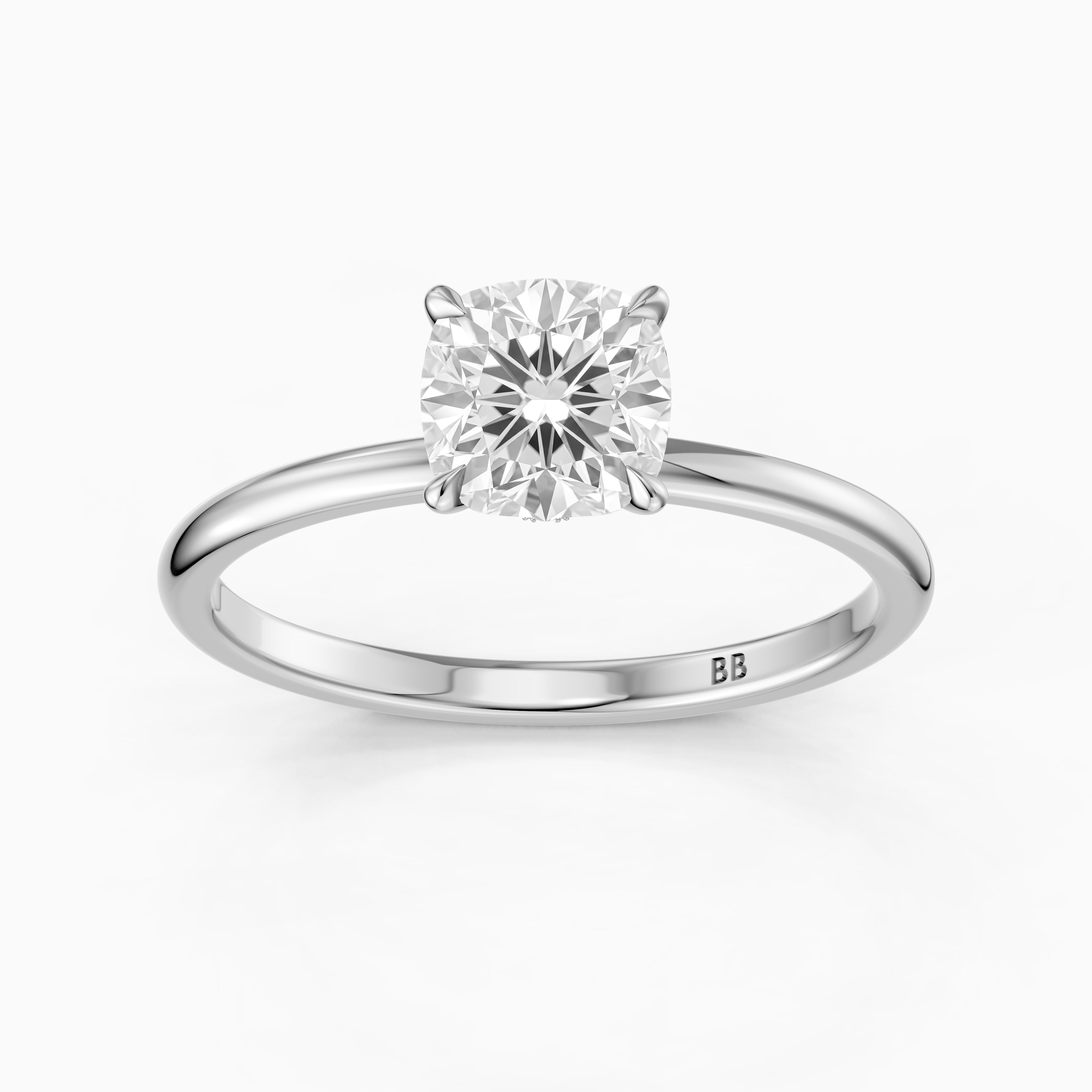 Kerry Cushion Hidden Halo Lab Grown Diamond Engagement Ring