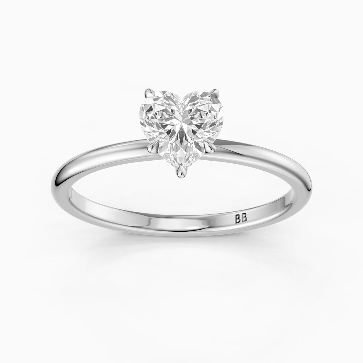 Christina Heart Shape Hidden Halo Moissanite Diamond Ring