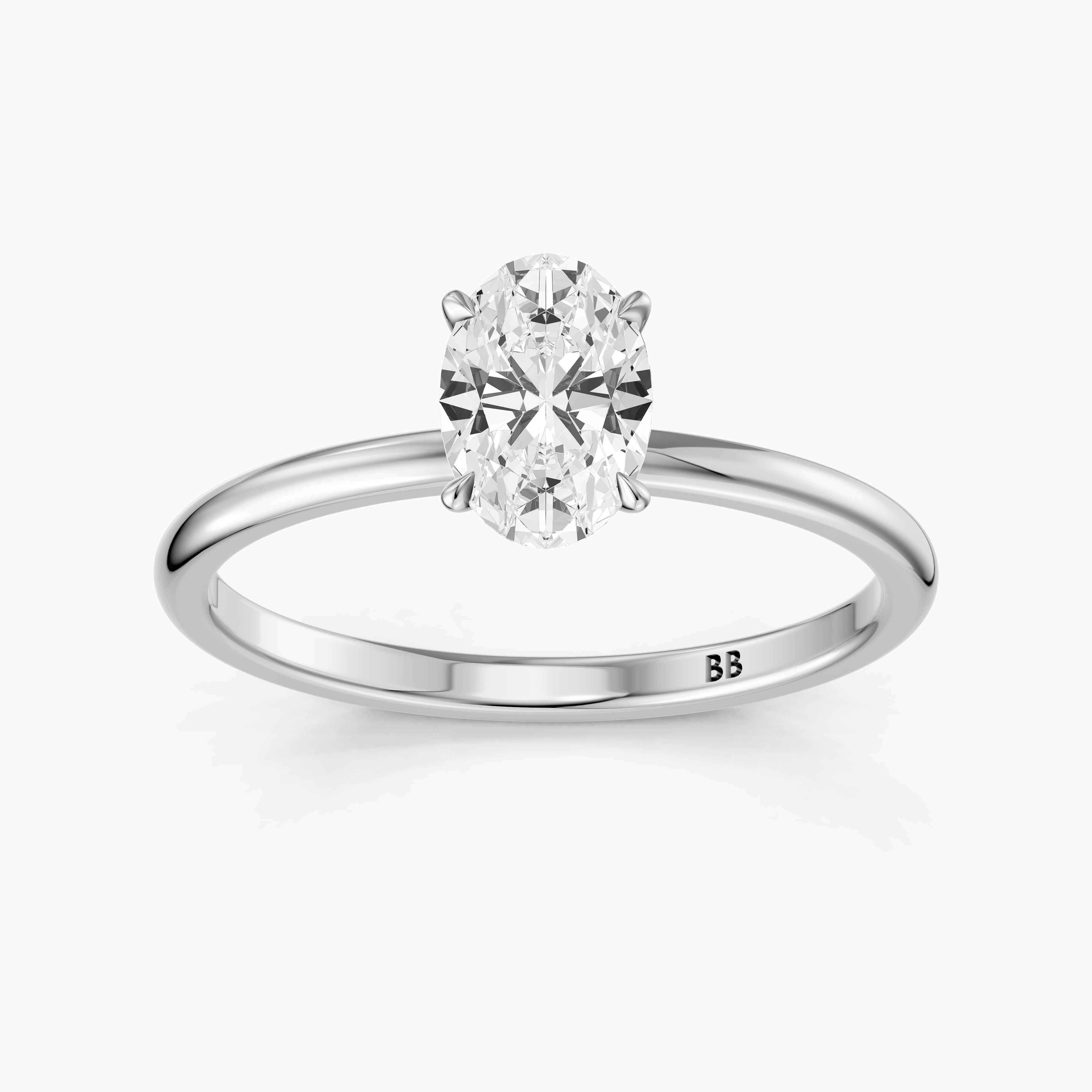 Julie Oval Hidden Halo Moissanite Diamond Engagement Ring