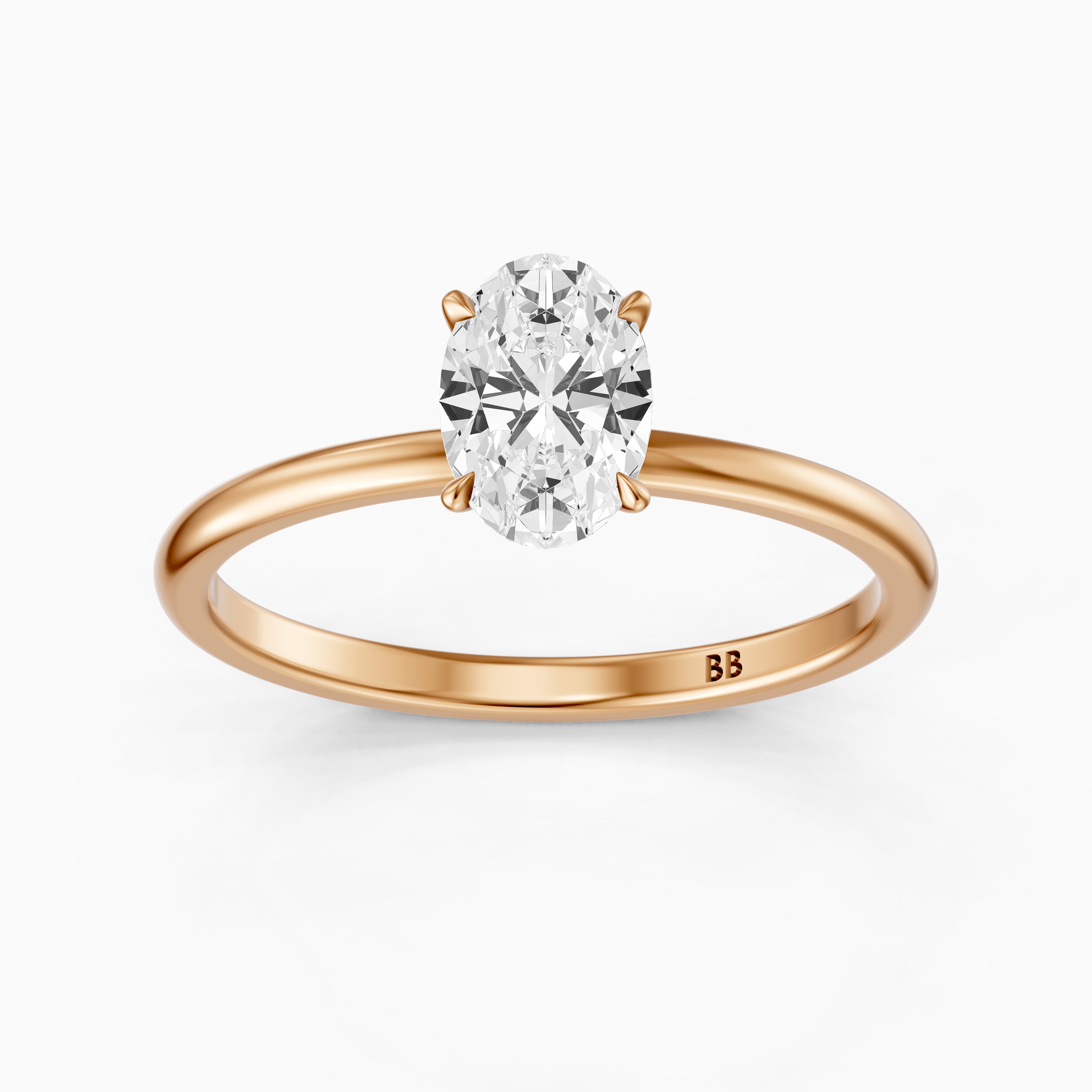 Julie Oval Hidden Halo Moissanite Diamond Engagement Ring