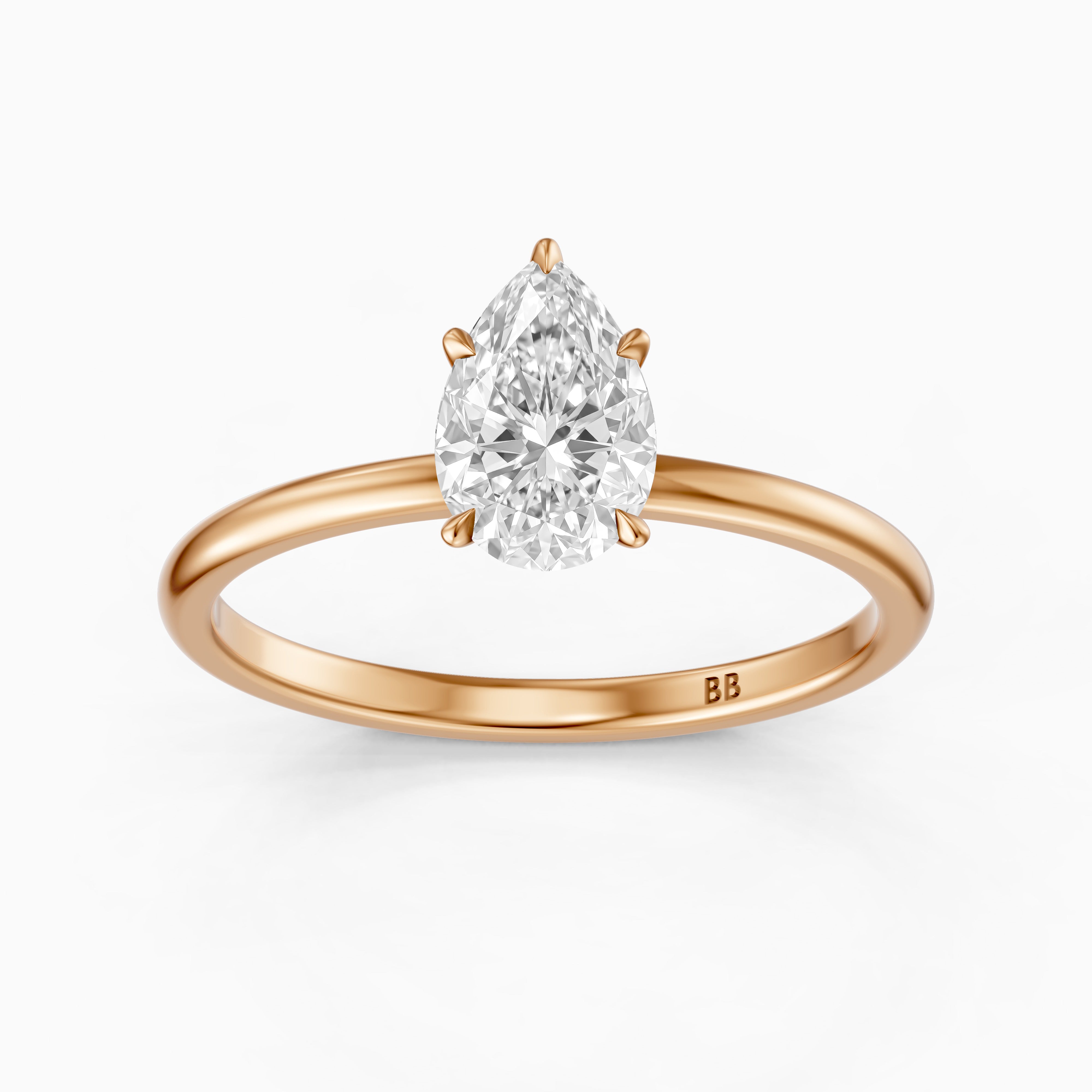 Jessica Pear Shape Hidden Halo Moissanite Diamond Ring