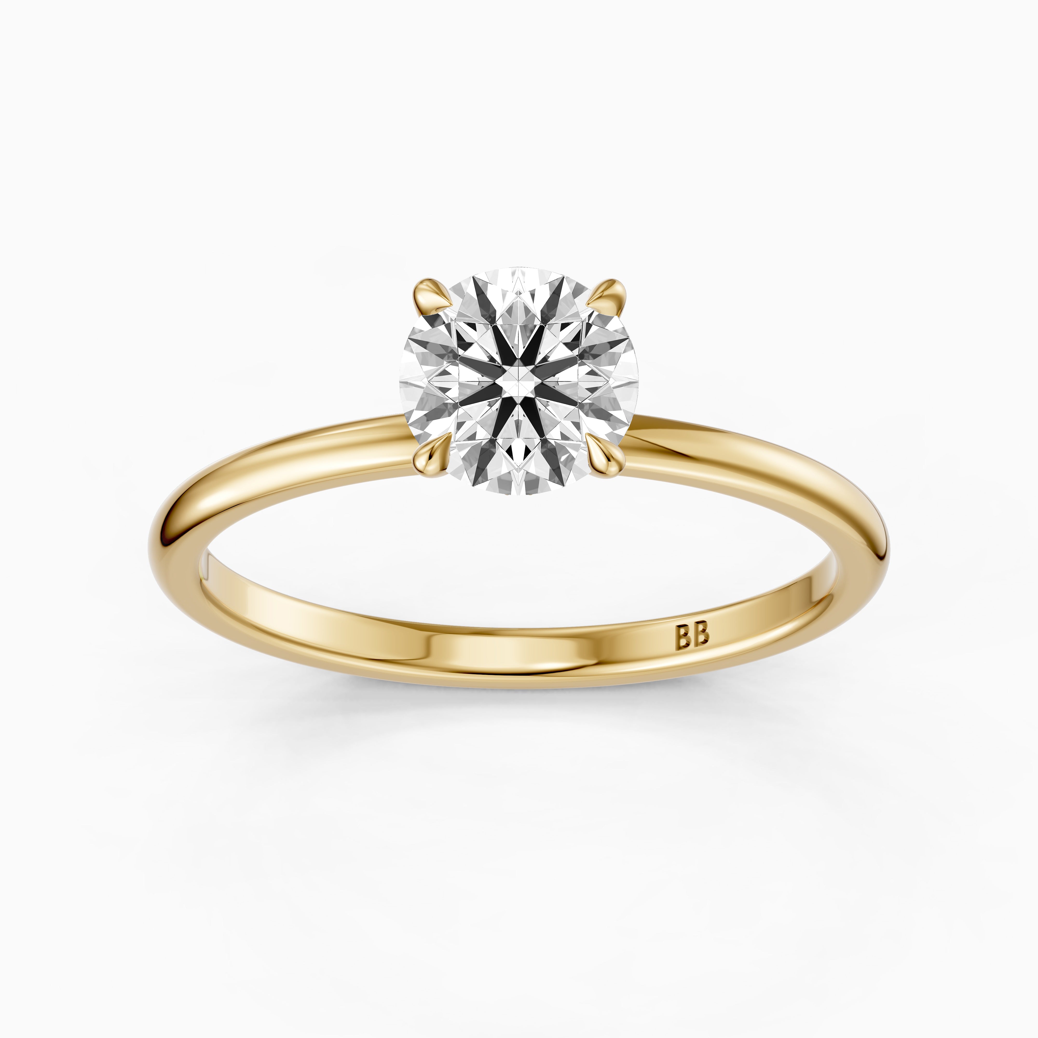 Dana Round Cut Hidden Halo Moissanite Diamond Engagement Ring