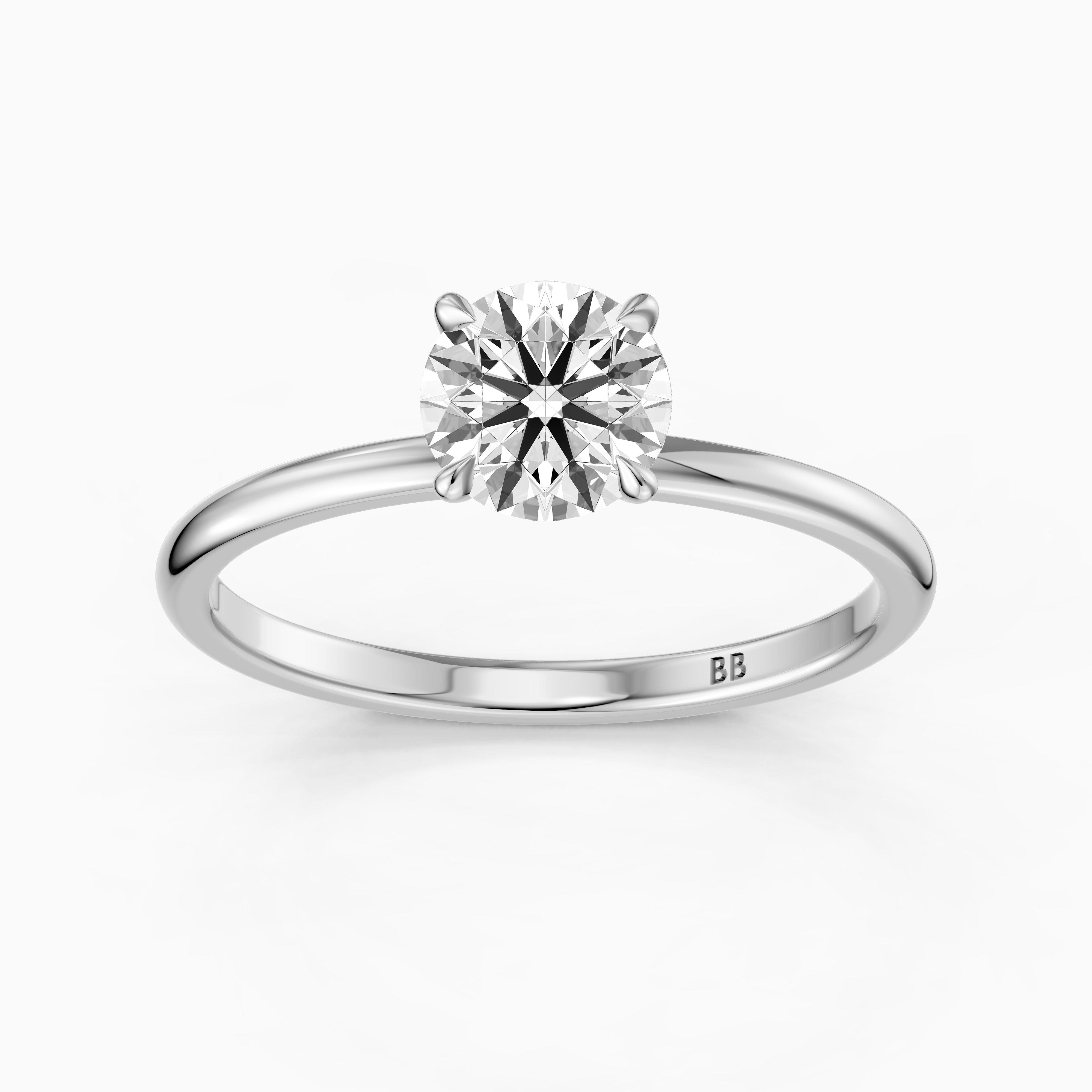 Dana Round Cut Hidden Halo Moissanite Diamond Engagement Ring