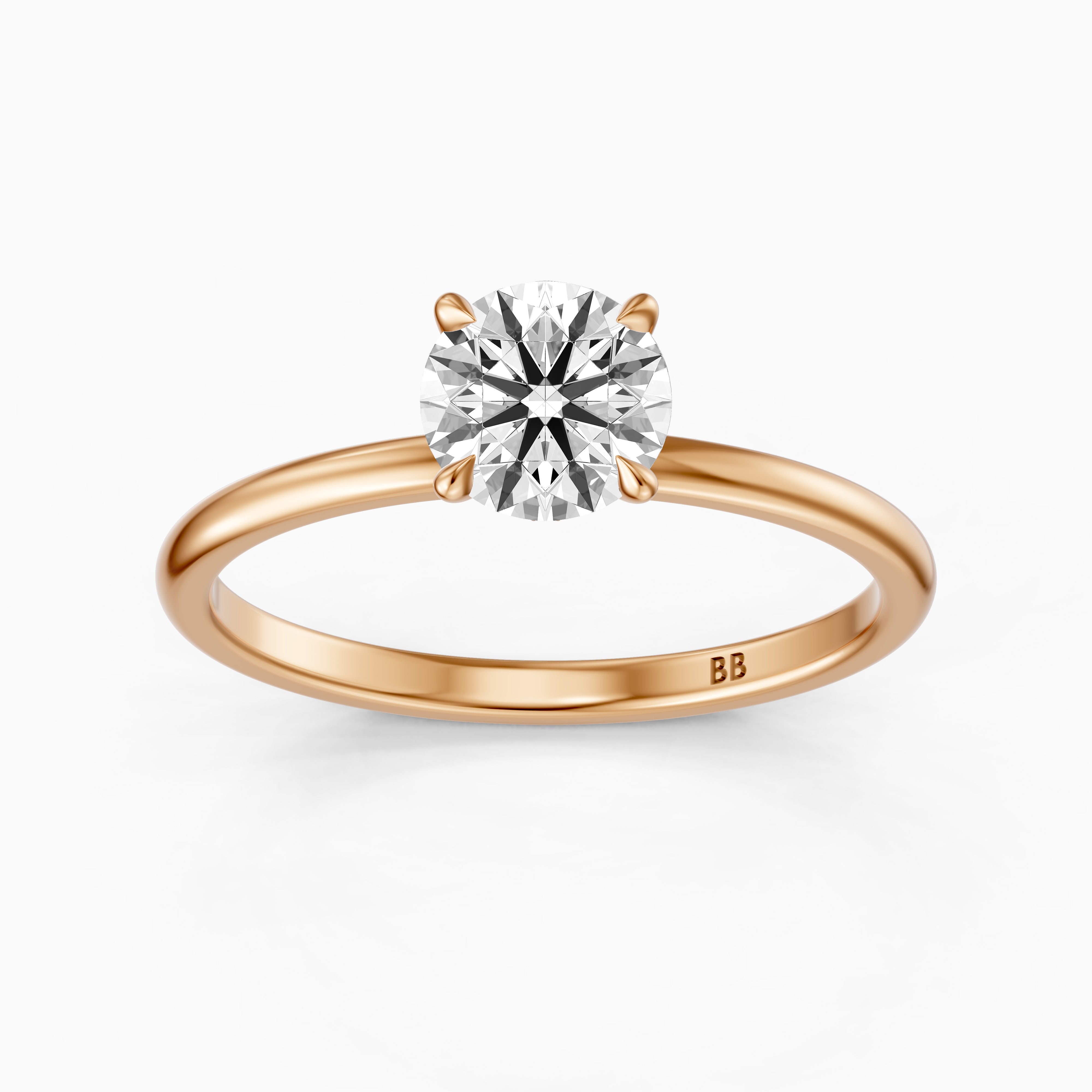 Dana Round Cut Hidden Halo Moissanite Diamond Engagement Ring