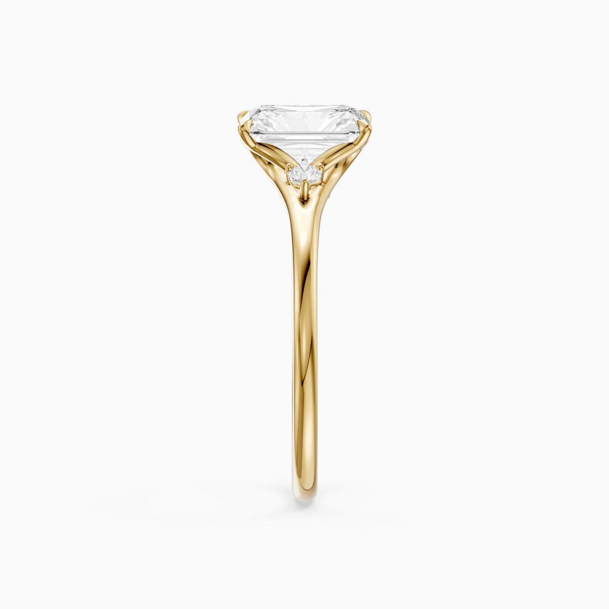 Lumi Radiant Cut Side Stone Sculptural Lab Grown Diamond Ring