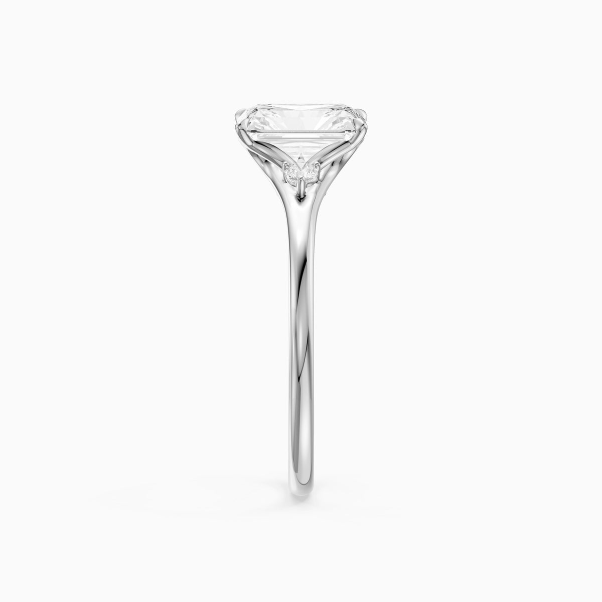 Lumi Radiant Cut Side Stone Sculptural Lab Grown Diamond Ring