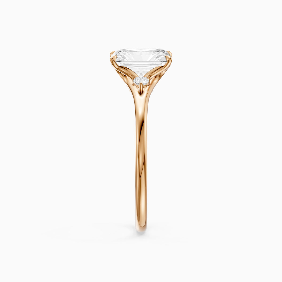 Lumi Radiant Cut Side Stone Sculptural Lab Grown Diamond Ring