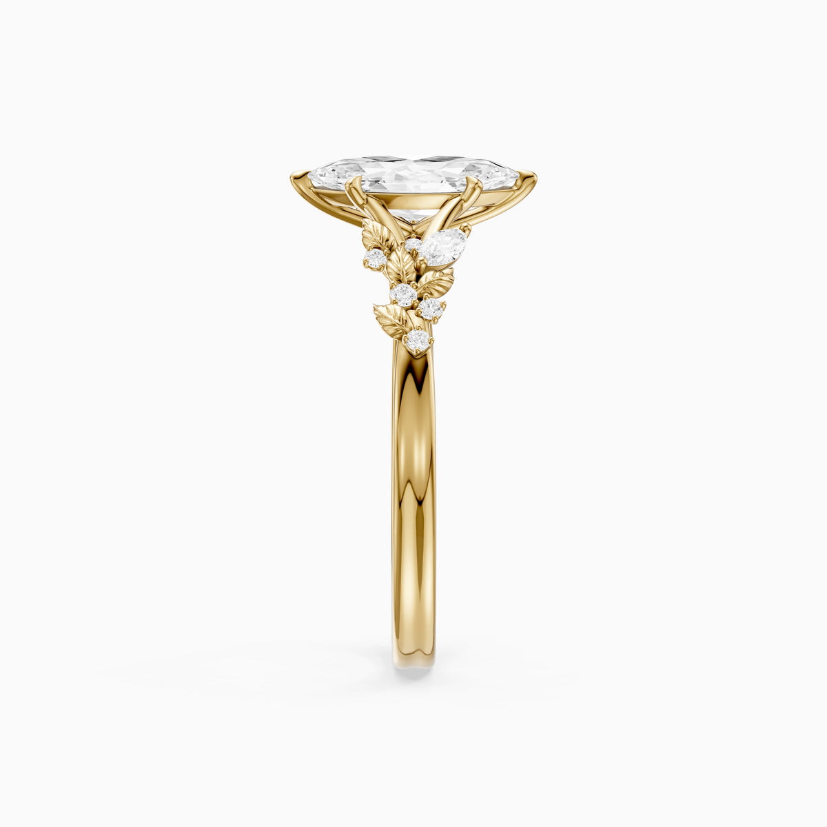 Nola Nature-Inspired Marquise Cut Lab Grown Diamond Split Shank Engagement Ring