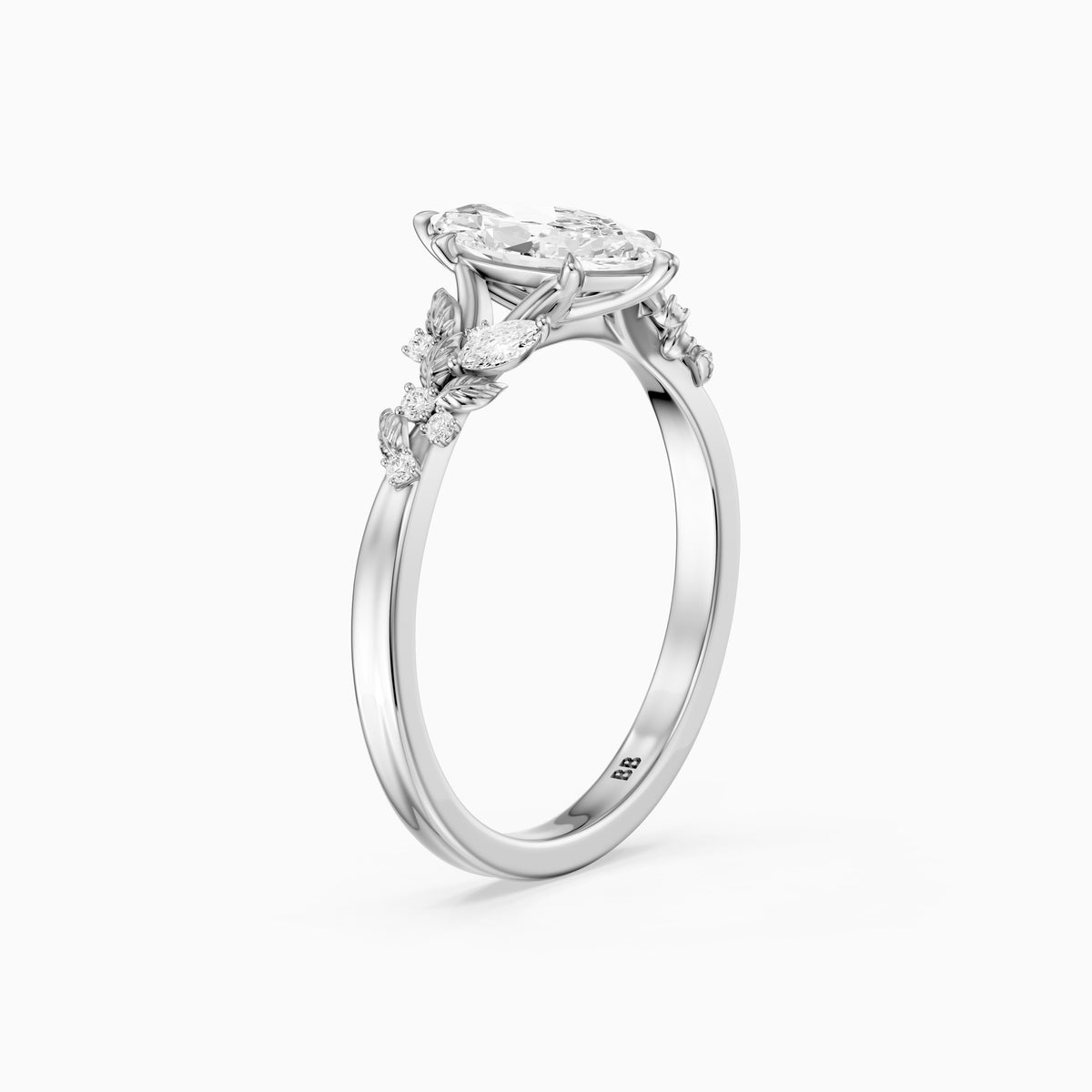 Nola Nature-Inspired Marquise Cut Lab Grown Diamond Split Shank Engagement Ring