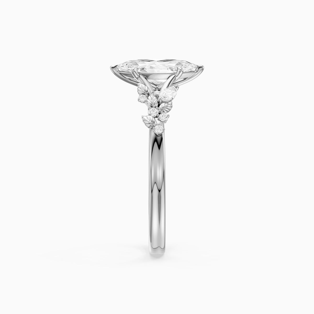 Nola Nature-Inspired Marquise Cut Lab Grown Diamond Split Shank Engagement Ring