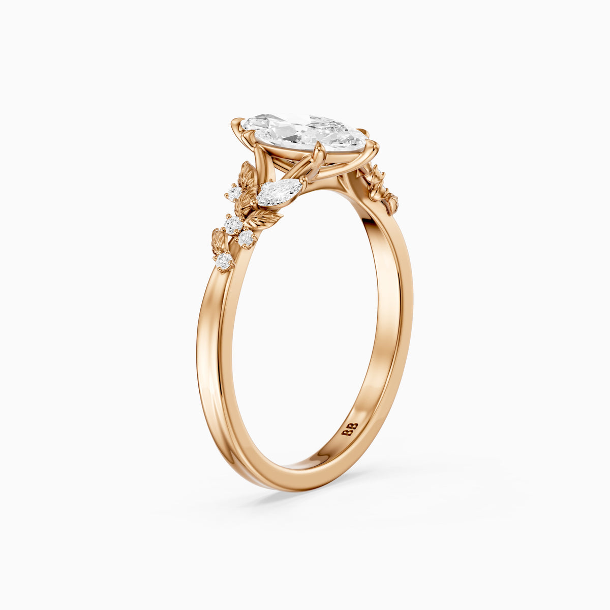 Nola Nature-Inspired Marquise Cut Lab Grown Diamond Split Shank Engagement Ring
