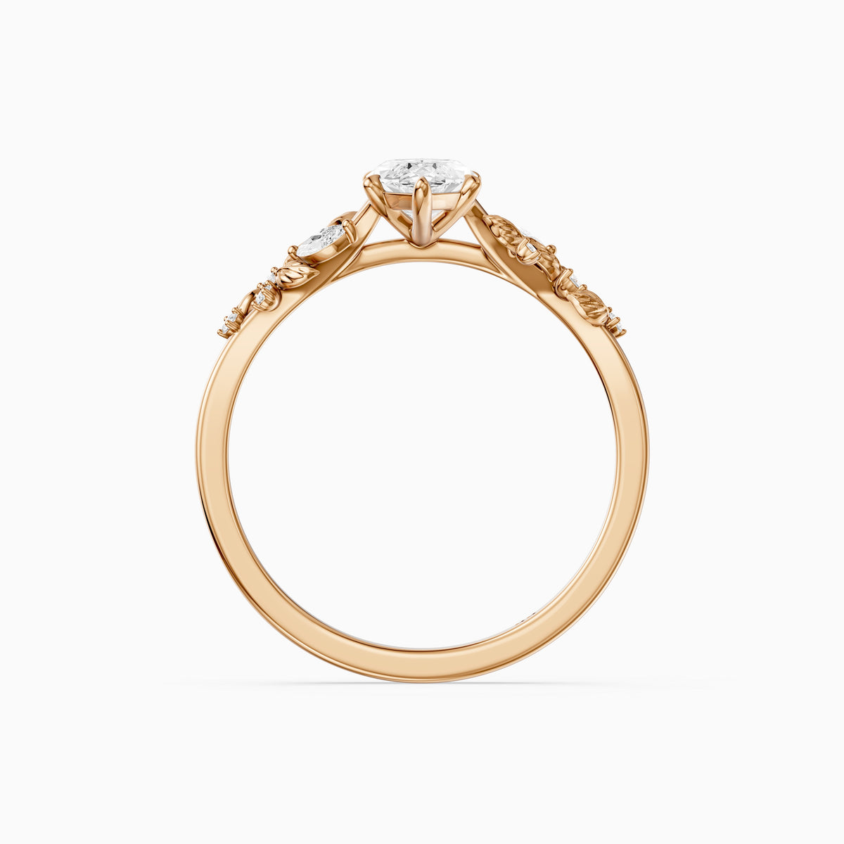 Nola Nature-Inspired Marquise Cut Lab Grown Diamond Split Shank Engagement Ring