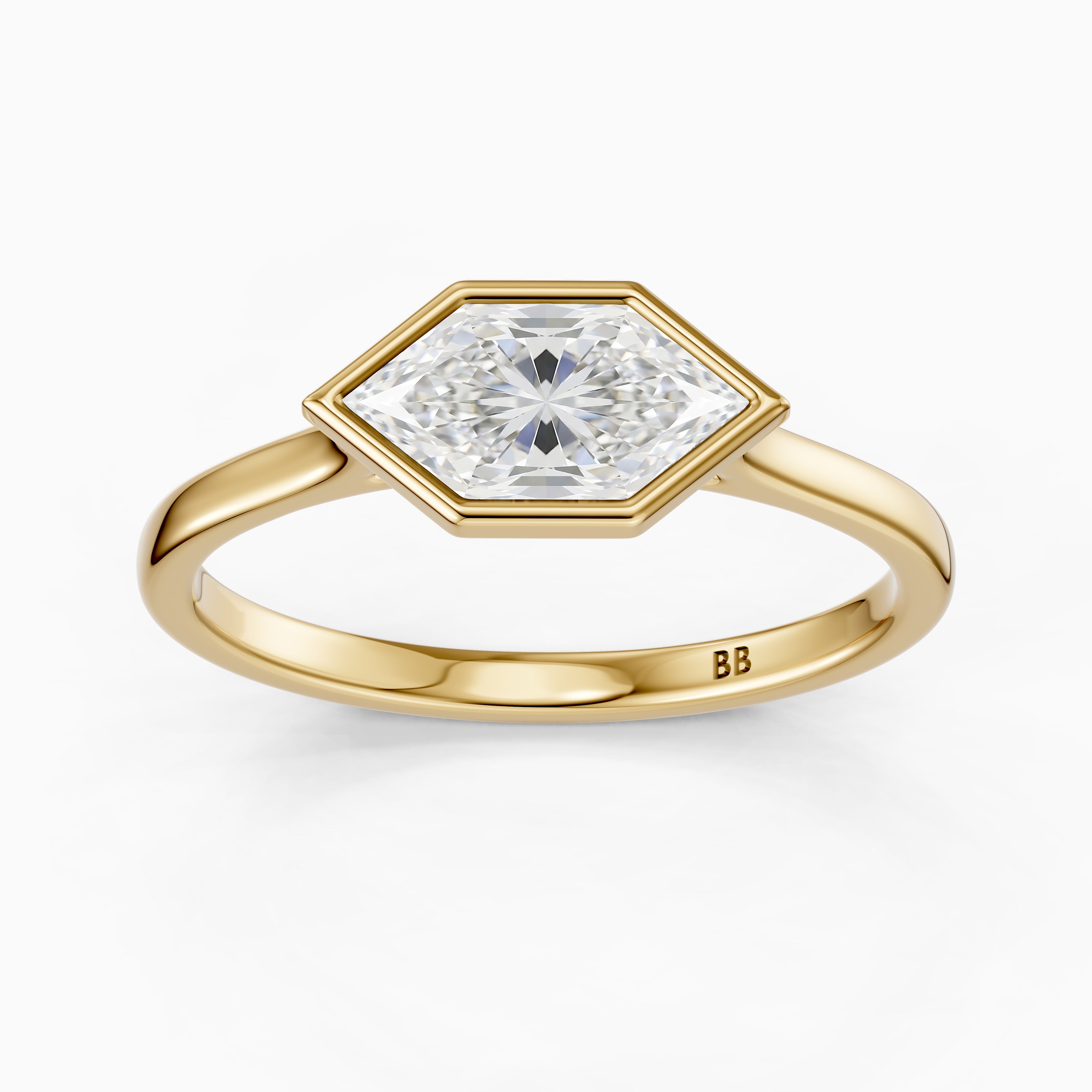 Aira East West Dutch Marquise Lab Grown Diamond Bezel Ring